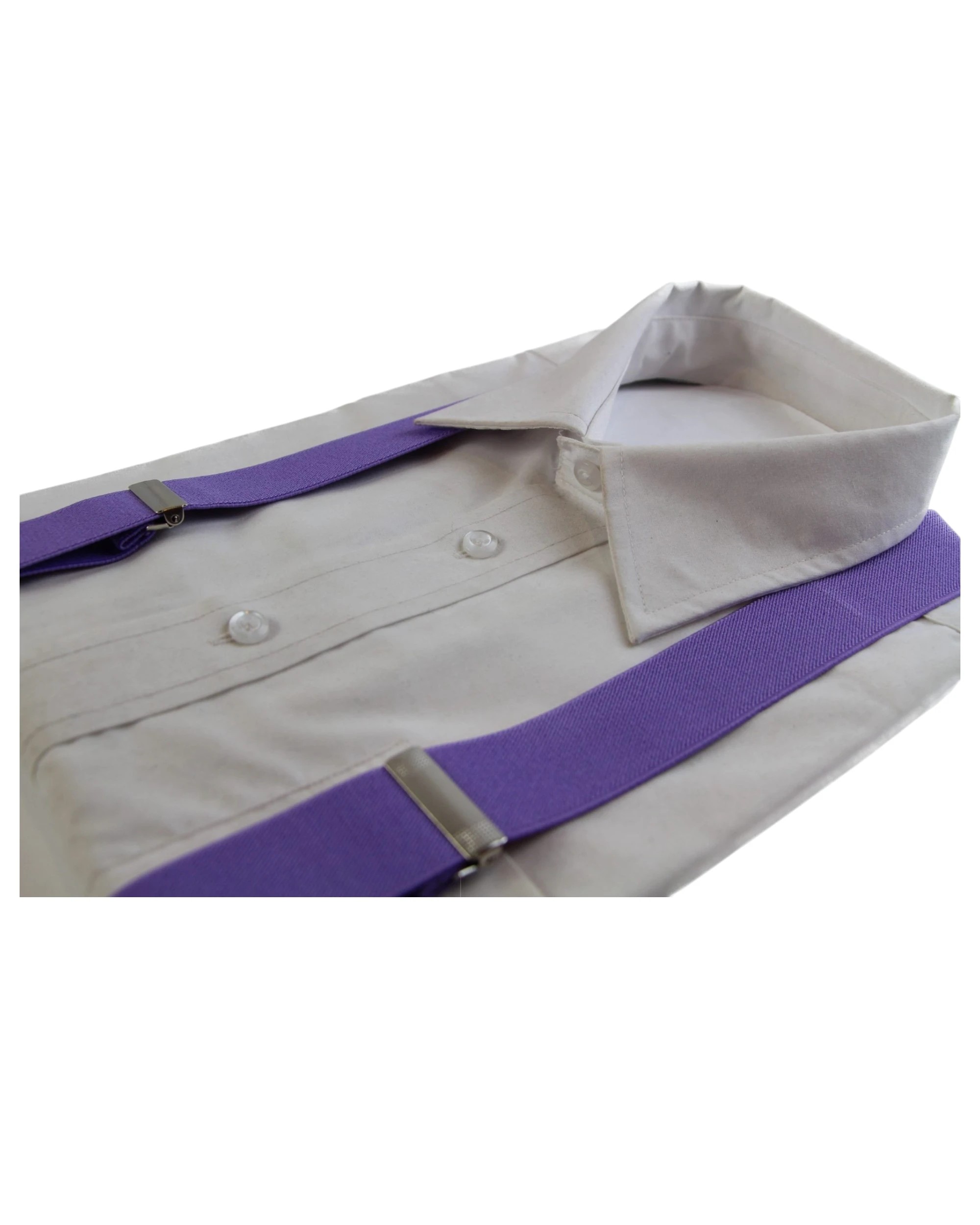 2 Zasel Mens Wide Heavy Duty Adjustable 100cm Violet Suspenders, 2 of 3