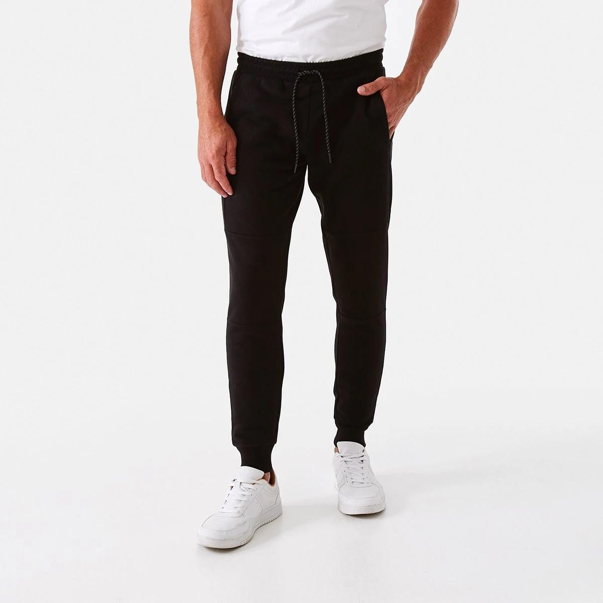 1 Active Mens Panel Trackpants Black, 1 of 6