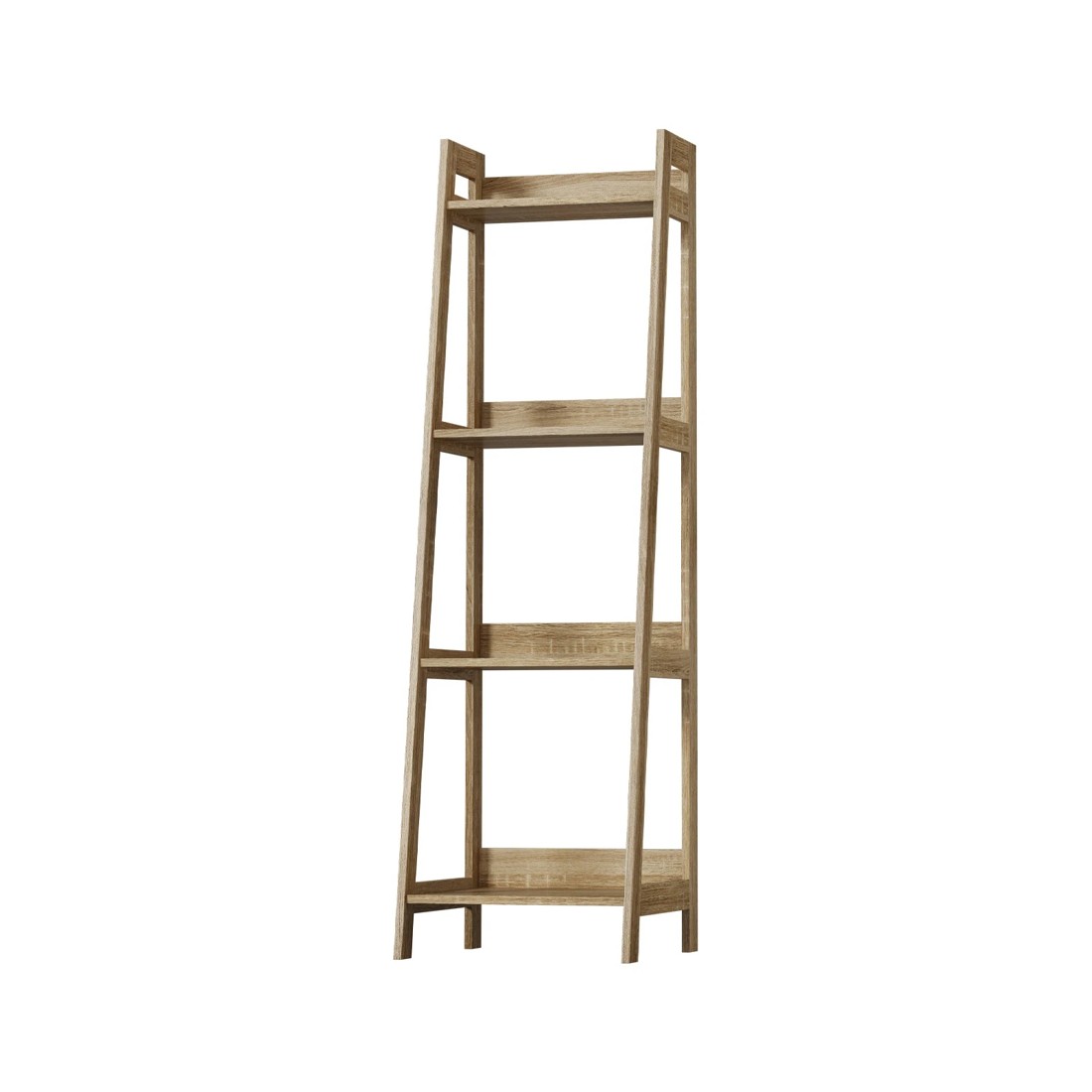 1 Oikiture Bookshelf 4 Tier Corner Ladder Shelf Home Storage Display Rack
 - Natural, 1 of 9