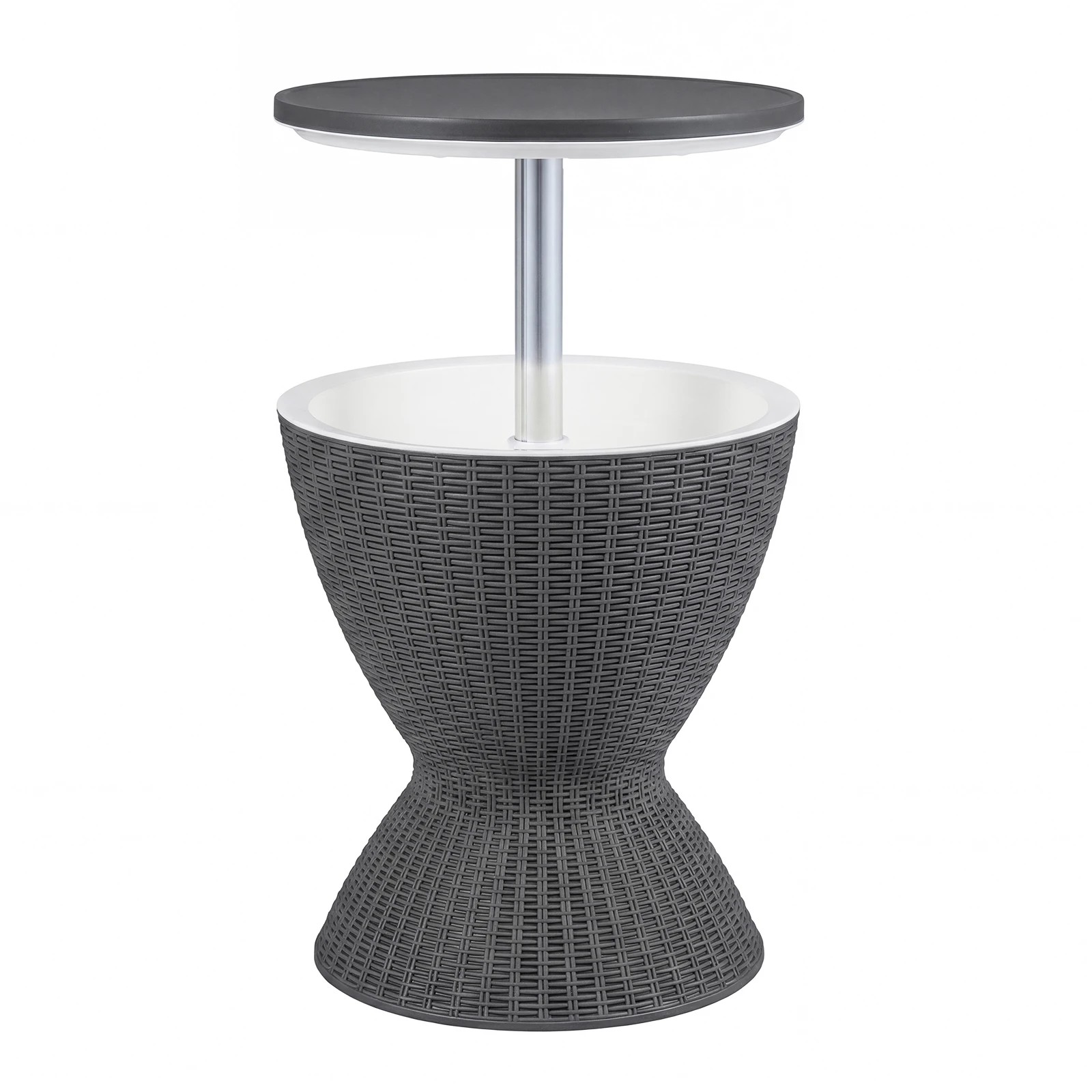 1 Costway 30L Cooler Ice Bucket Bar Table Coffee Table Rattan Outdoor Furniture, 1 of 3