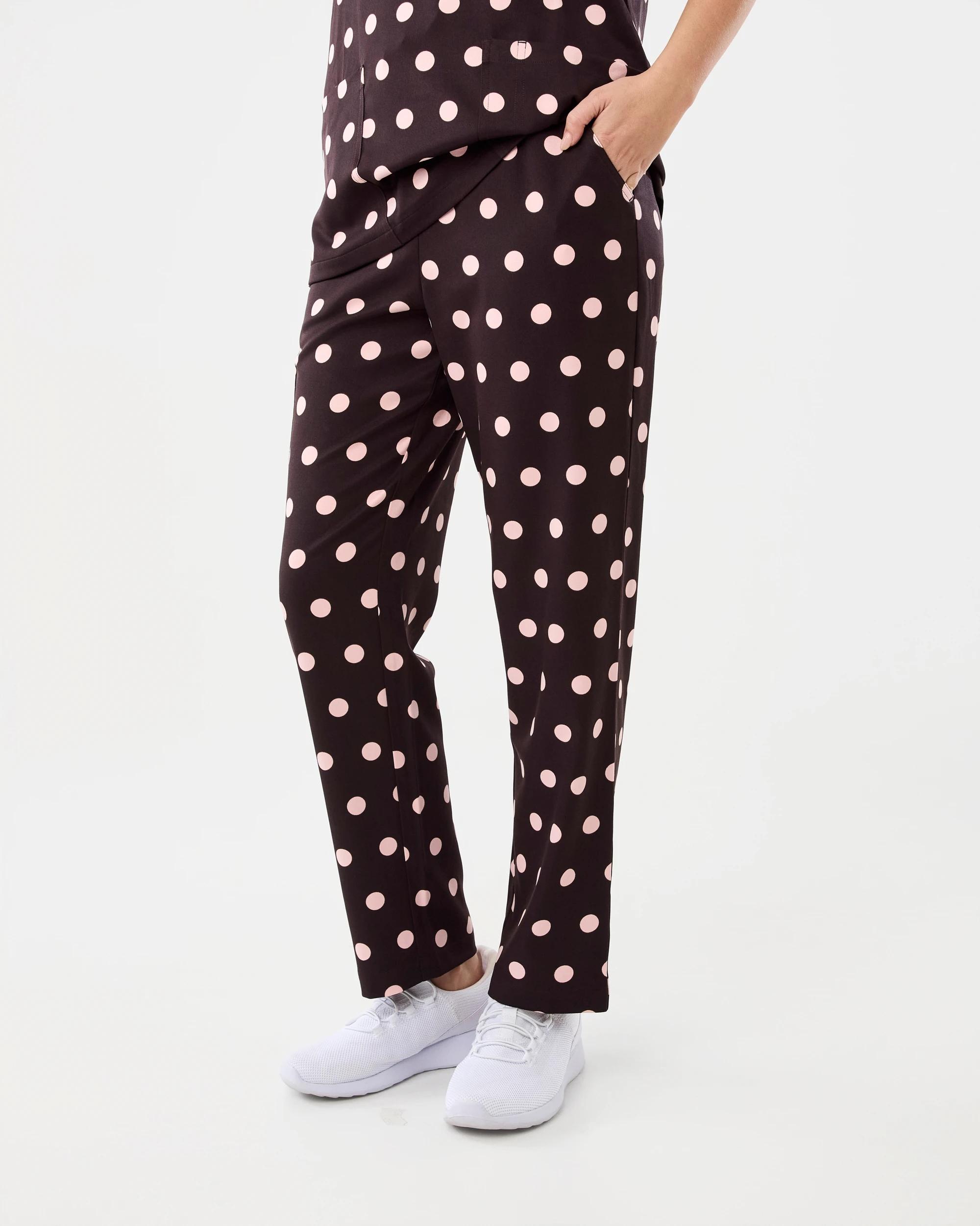 2 Workwear Print Scrub Pants Brn Dots, 2 of 8
