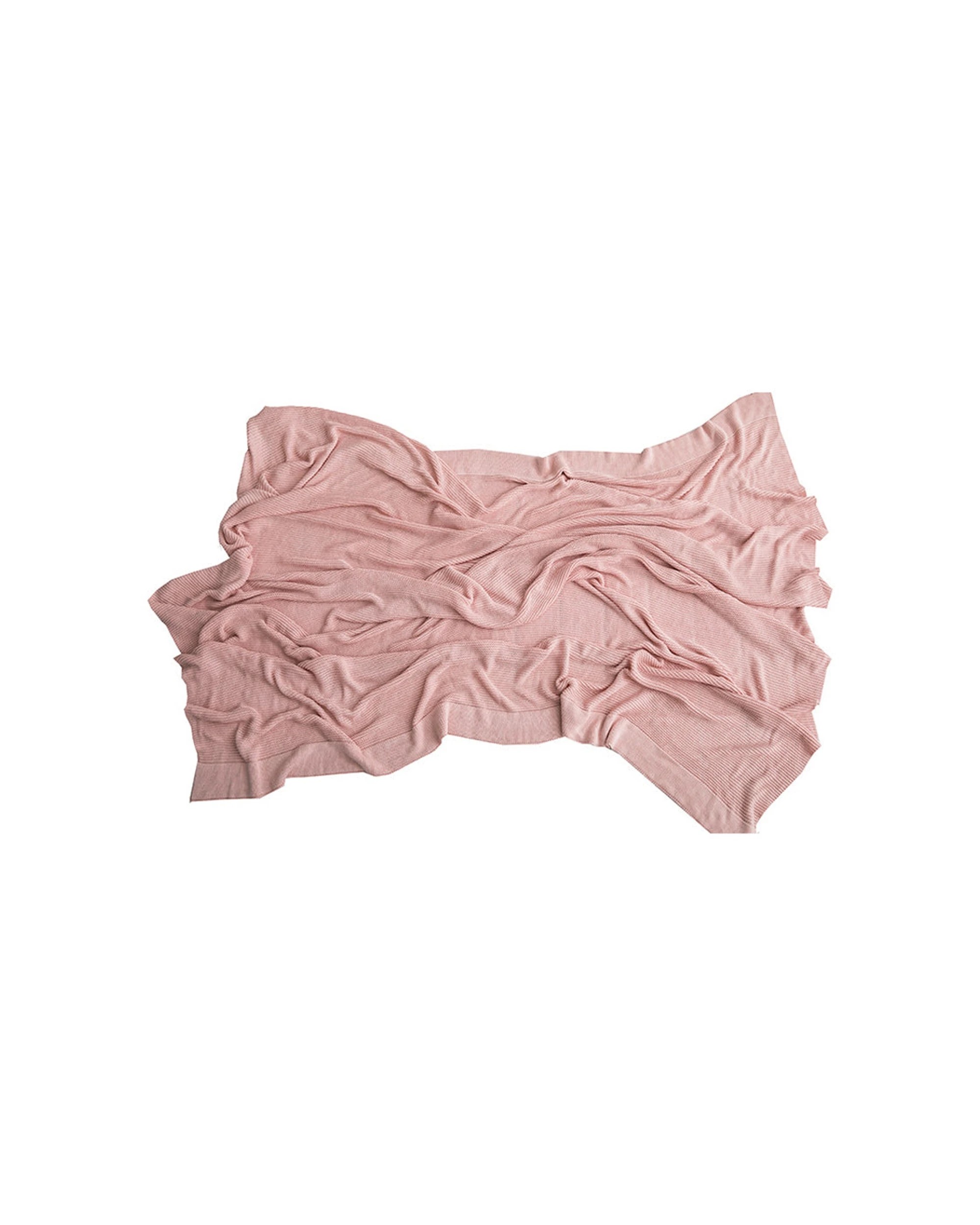 1 Cotton More Bamboo Fibre Knitted Ice Silk Textile Blanket 130x160cm - Pink, 1 of 4
