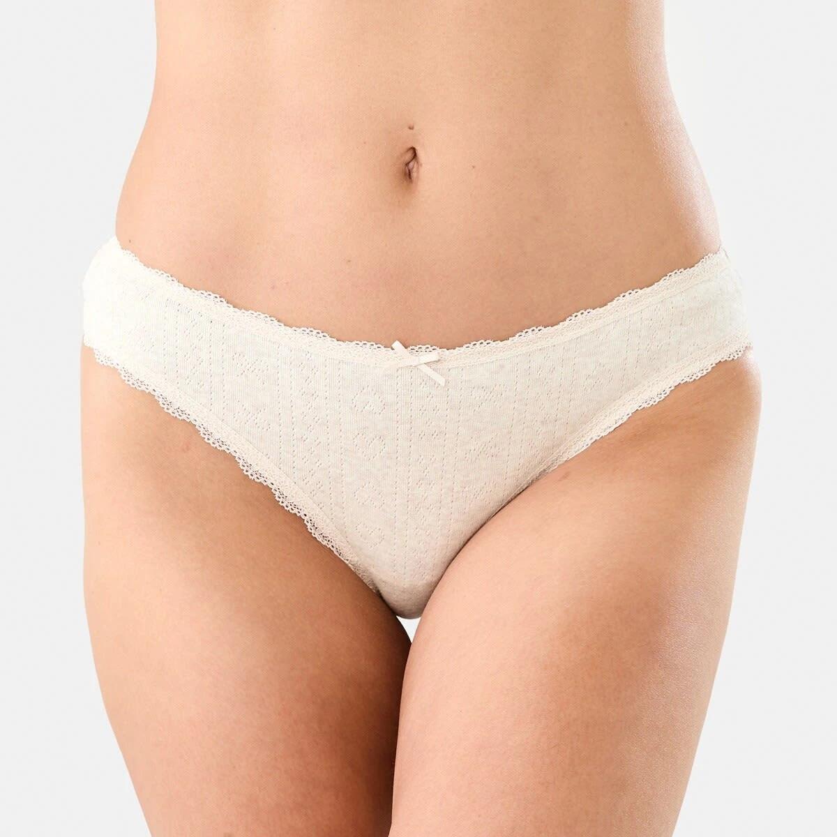 6 3 Pack Pointelle Cheeky Bikini Briefs Pink Bows, 6 of 10