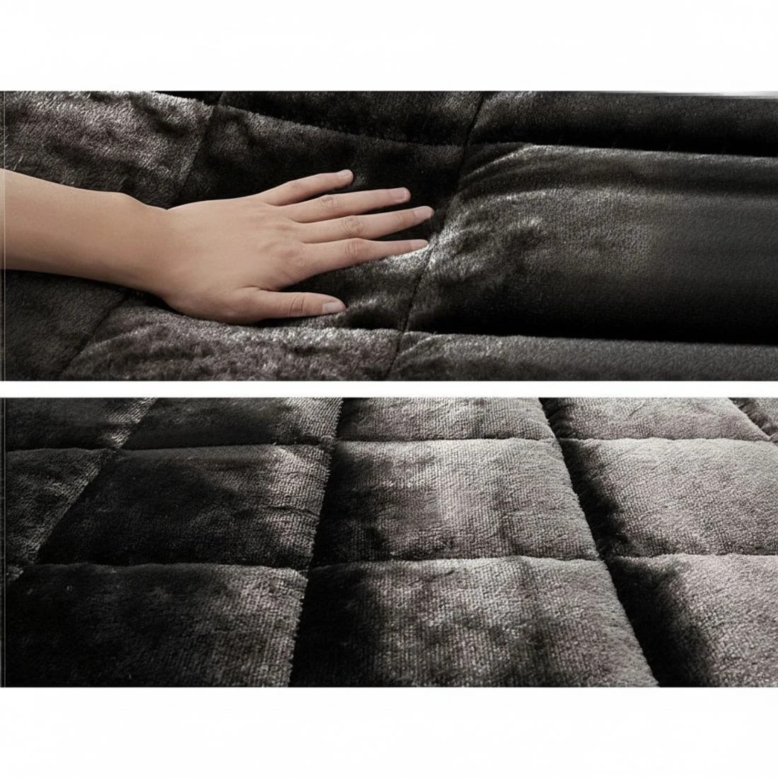 6 Giselle Bedding Faux Mink Quilt Charcoal Queen - Grey, 6 of 8