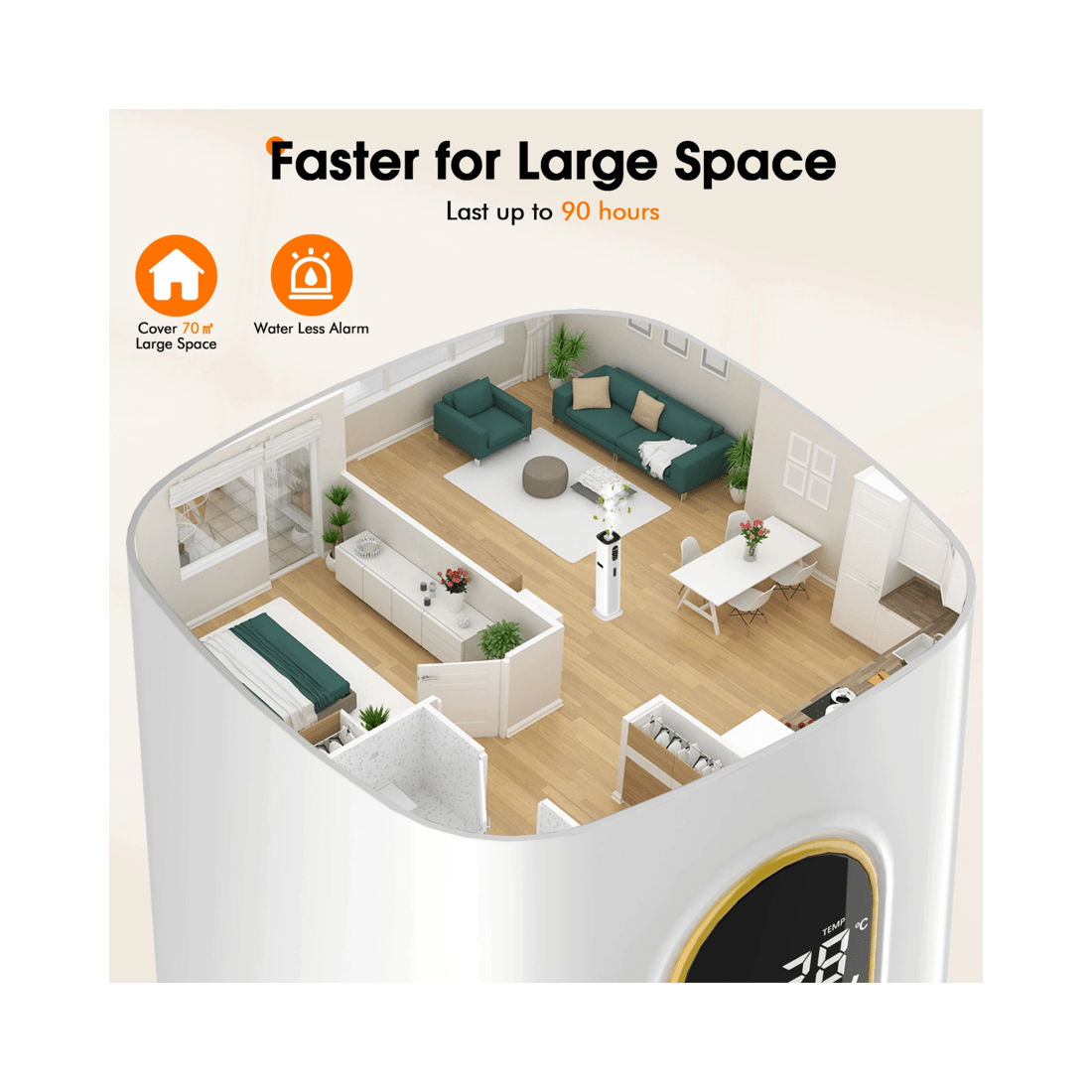 3 Advwin 10l Ultrasonic Large Humidifier Whole House, Cool & Warm Mist Humidifier For Office Workshop, Greenhouse, 3 of 8