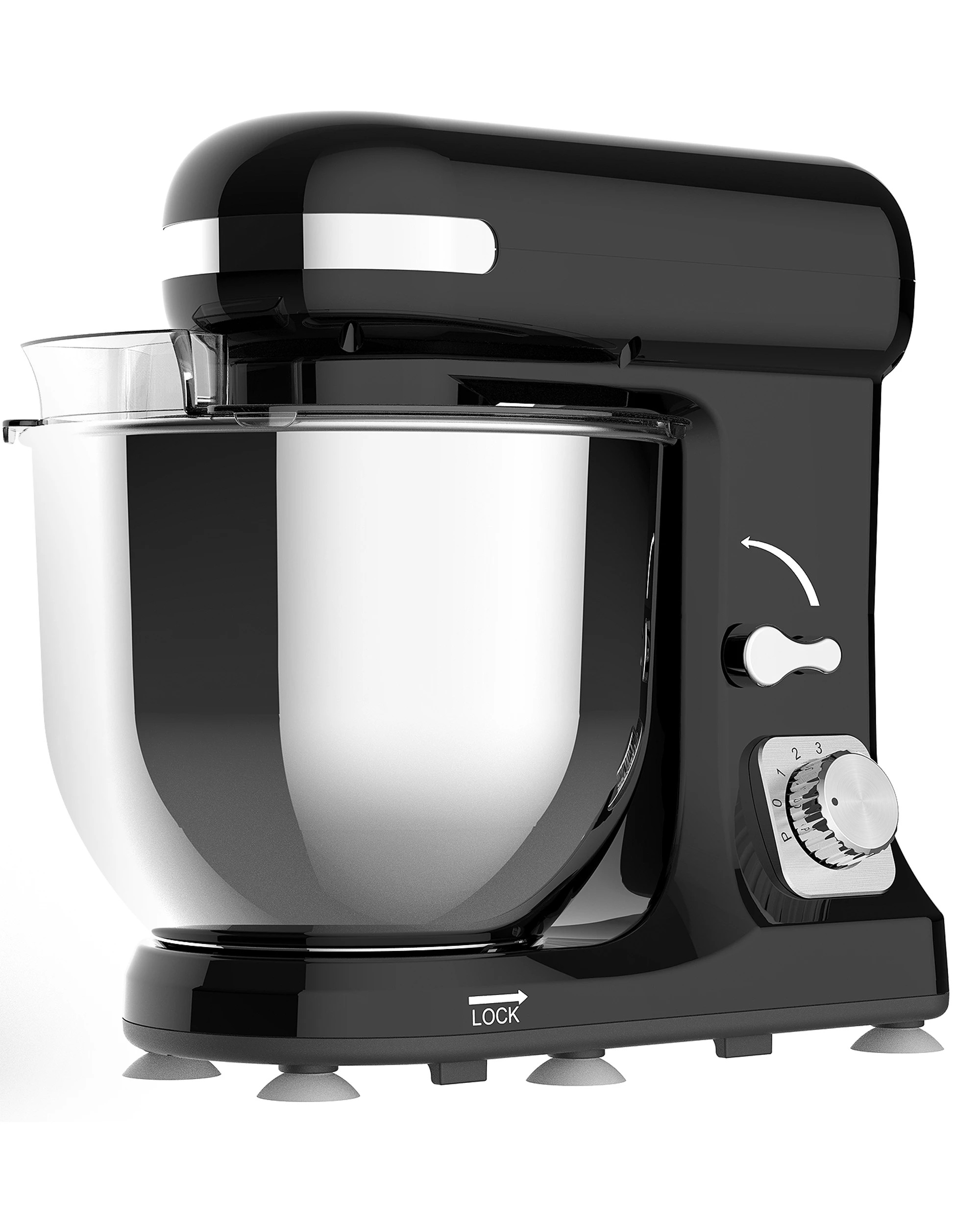 1 Yopower 6.5L Stand Mixer, 1400W Electric Food Mixer Dough Hook, Whisk & Beater - Black, 1 of 4