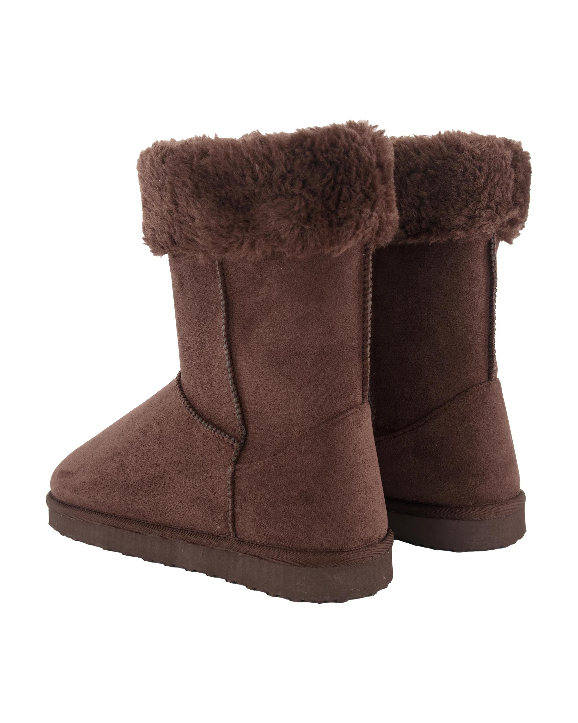 3 Faux Fur Slipper Boots Chocolate, 3 of 3