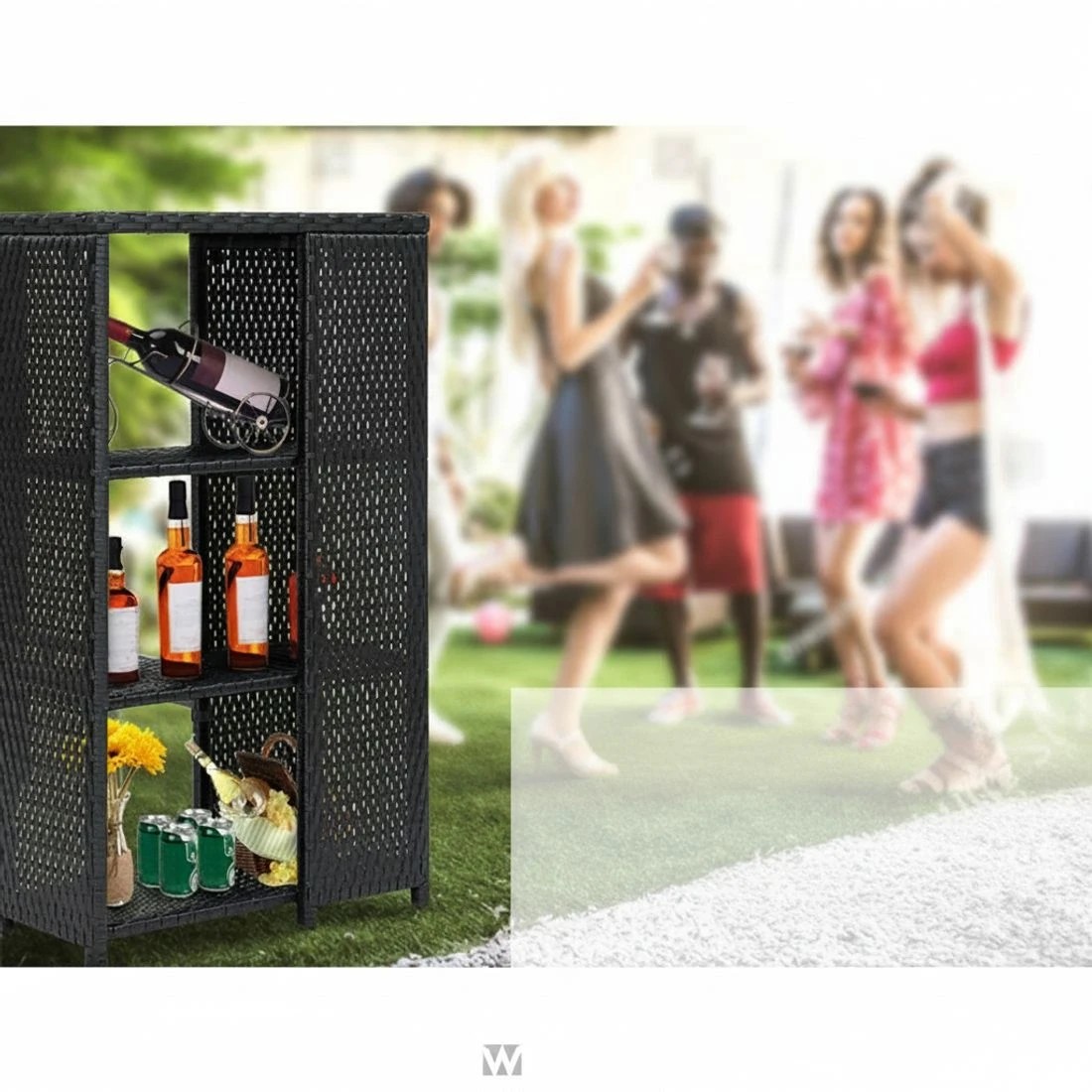 6 Gardeon 5-Piece Outdoor Bar Set Patio Dining Chairs Wicker Table Stools - Black, 6 of 6