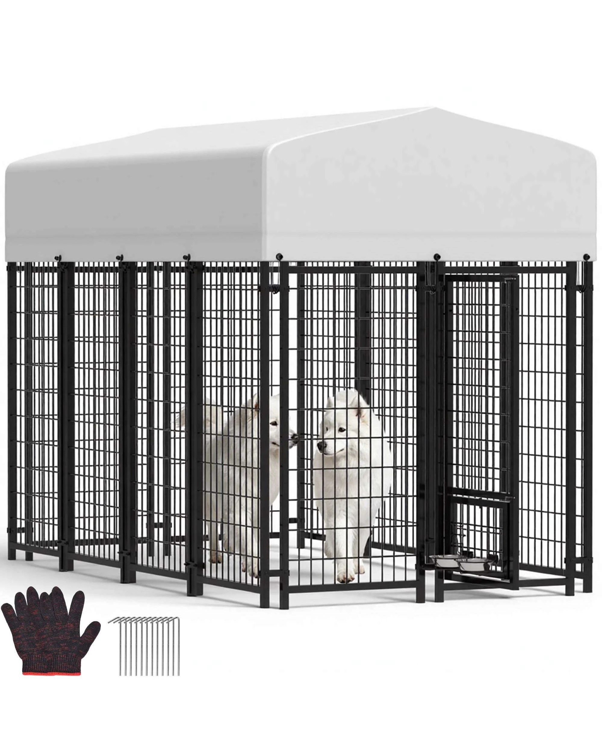 5 Advwin 2.4M Dog Kennel Large House Pet Run Cage Outdoor Enclosure, 5 of 9