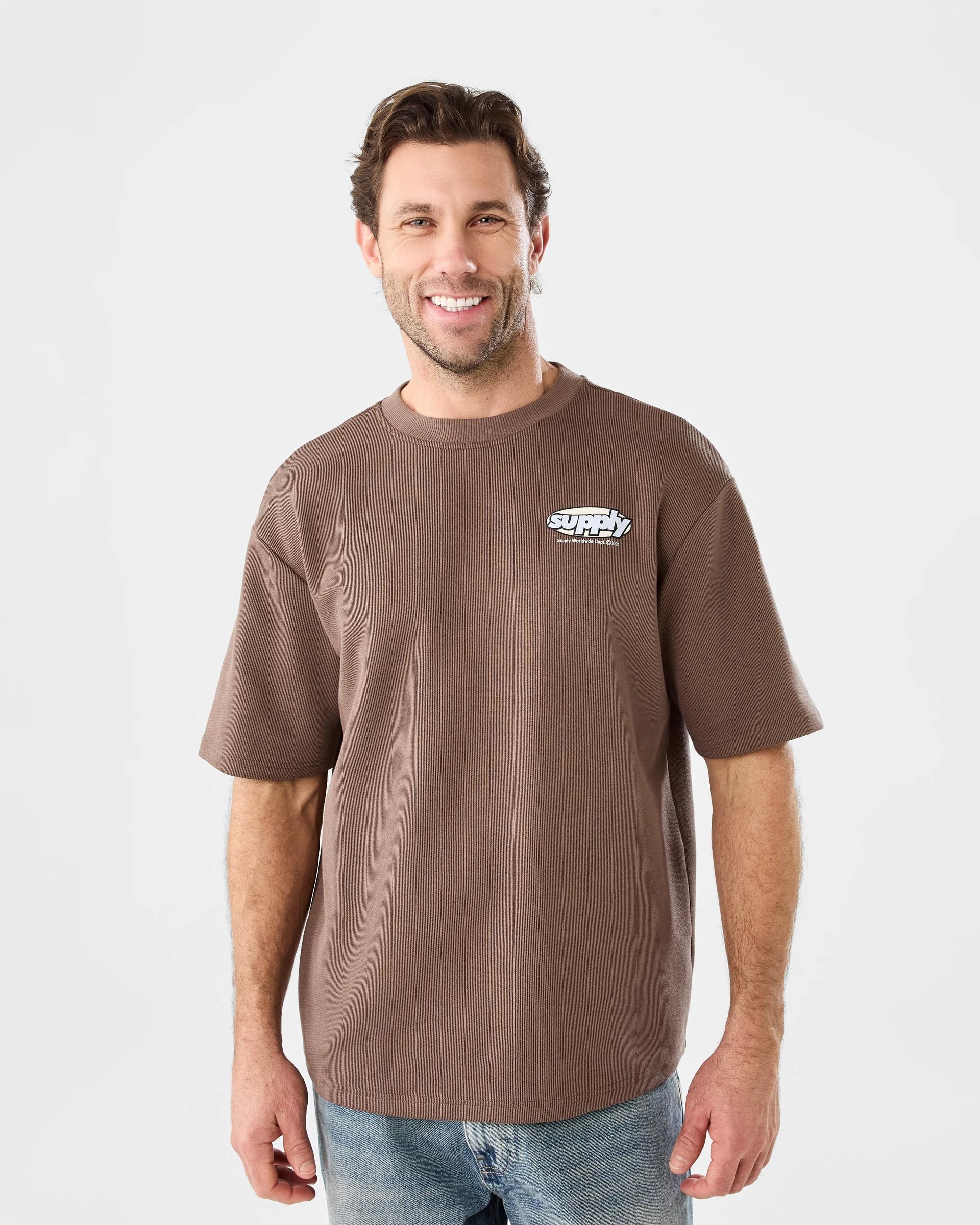 1 Textured Print T-shirt Brn Supply, 1 of 5
