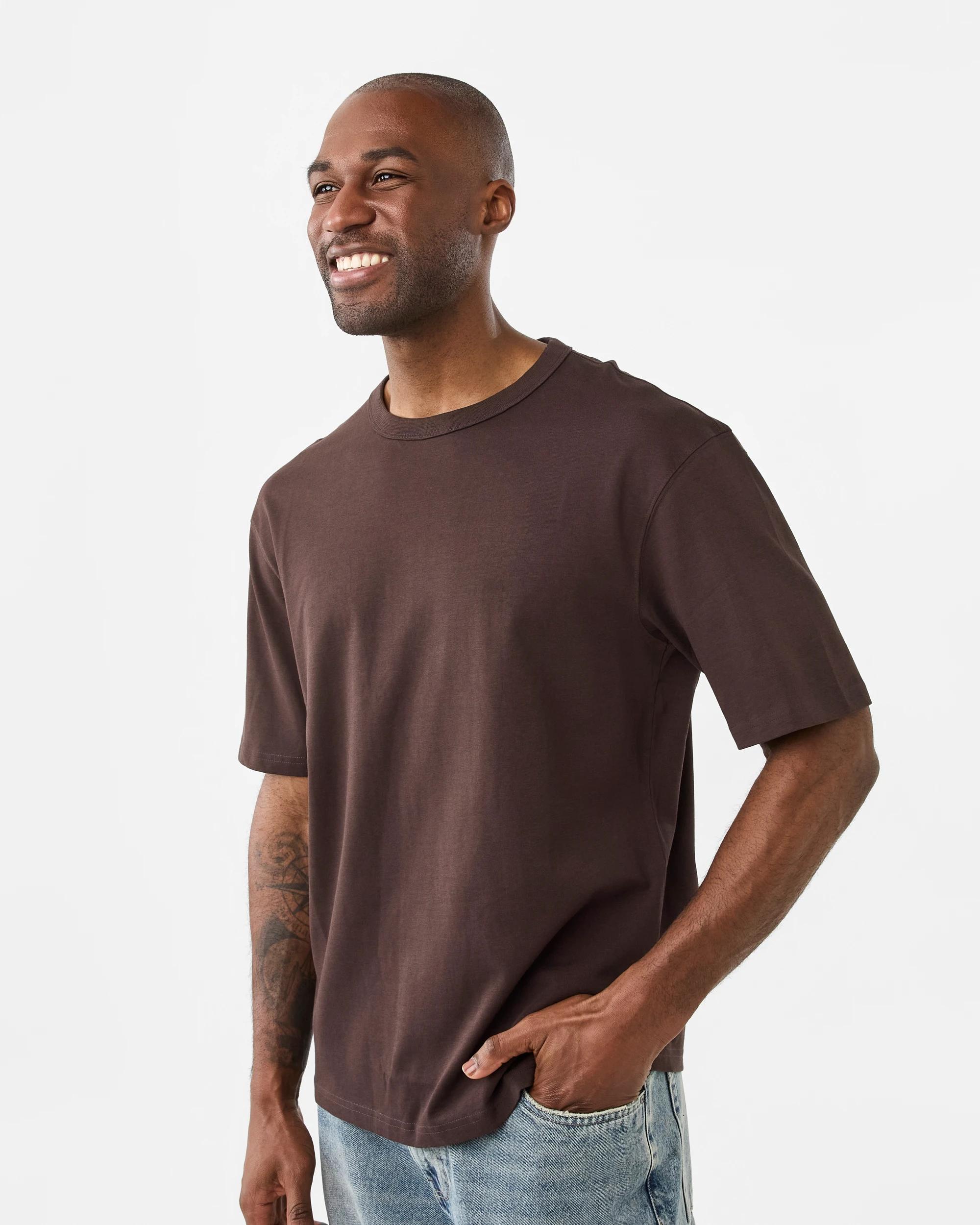 2 Oversized Heavyweight T-shirt Brn Java, 2 of 5