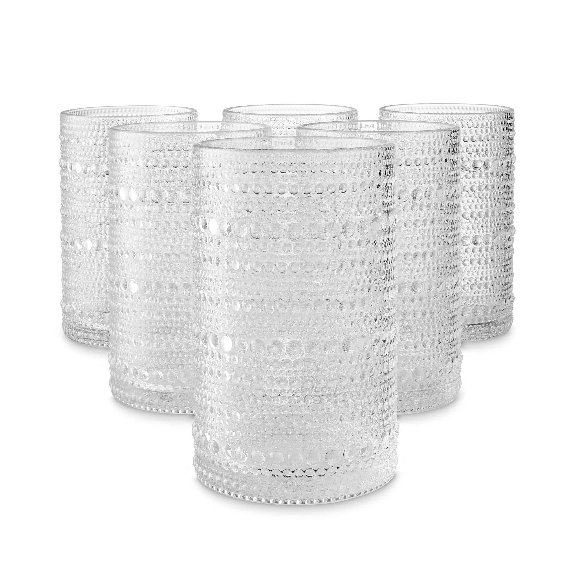 1 6 Clear Pearls Hiball Glasses, 1 of 8