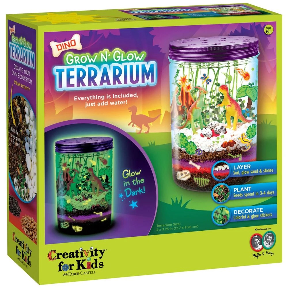 1 Creativity for Kids Grow N Glow Terrarium Dino, 1 of 6