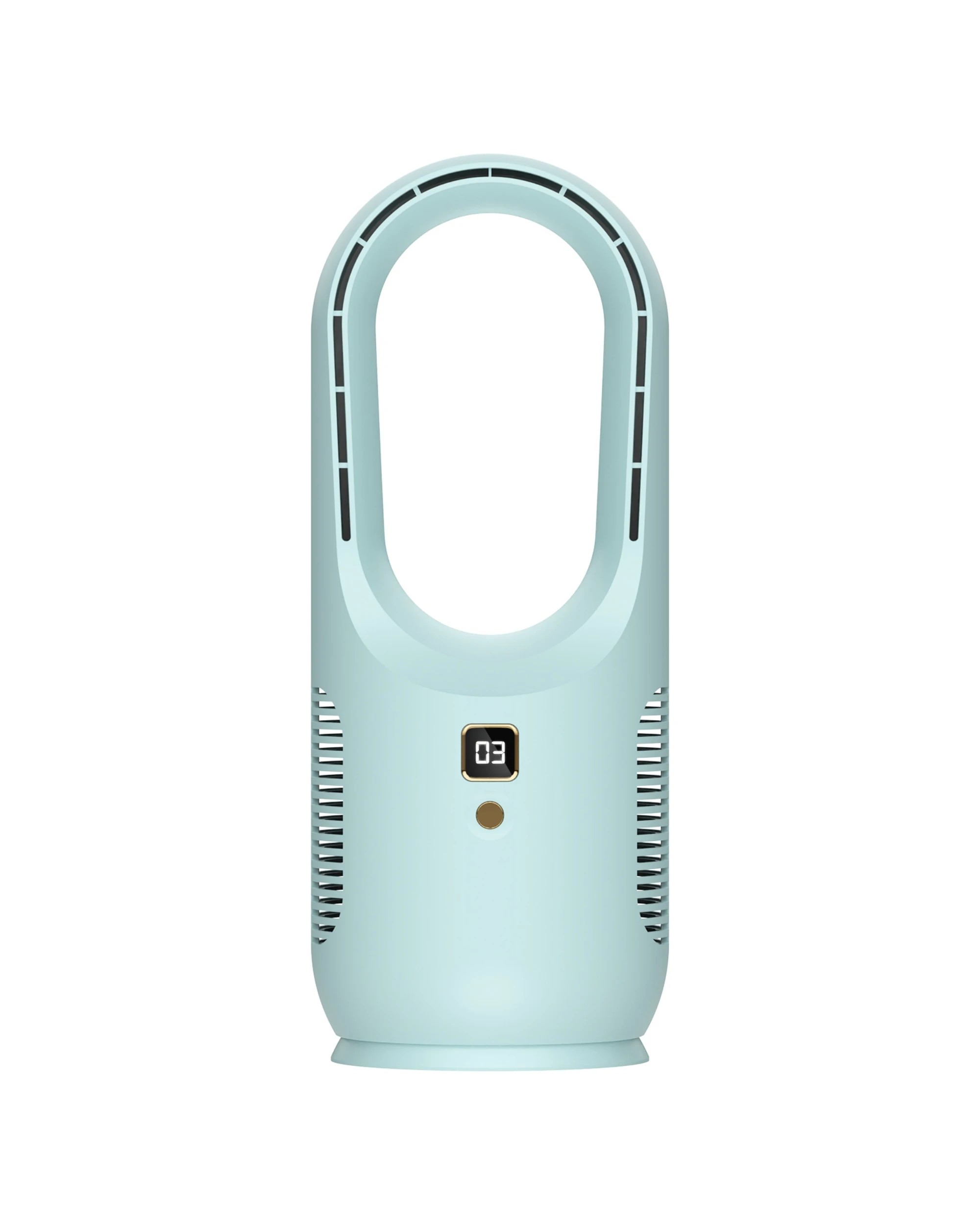 3 ADVWIN USB Desk Fan, Portabl Bladeless Fan Rechargeable Stand Fan for Home, Office, Dorm Blue, 3 of 7