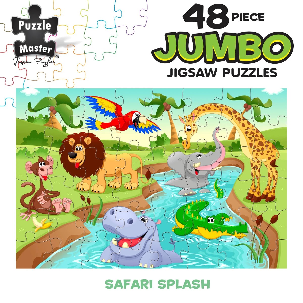4 Puzzle Master 48 Piece Jumbo Floor Puzzle Safari Splash, 4 of 5