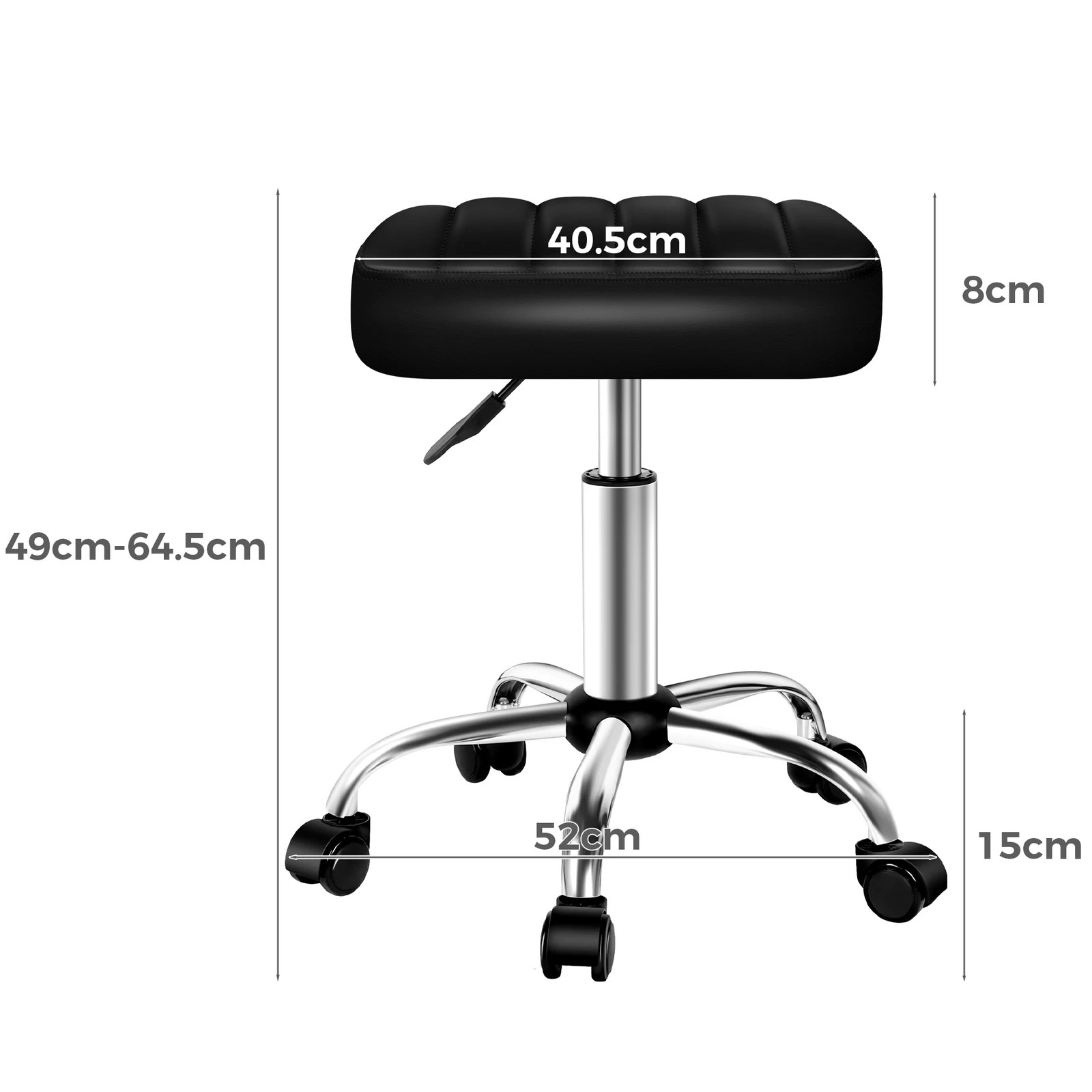 7 Alfordson Salon Stool Square Swivel Barber Hair Dress Chair Lina - Black, 7 of 9