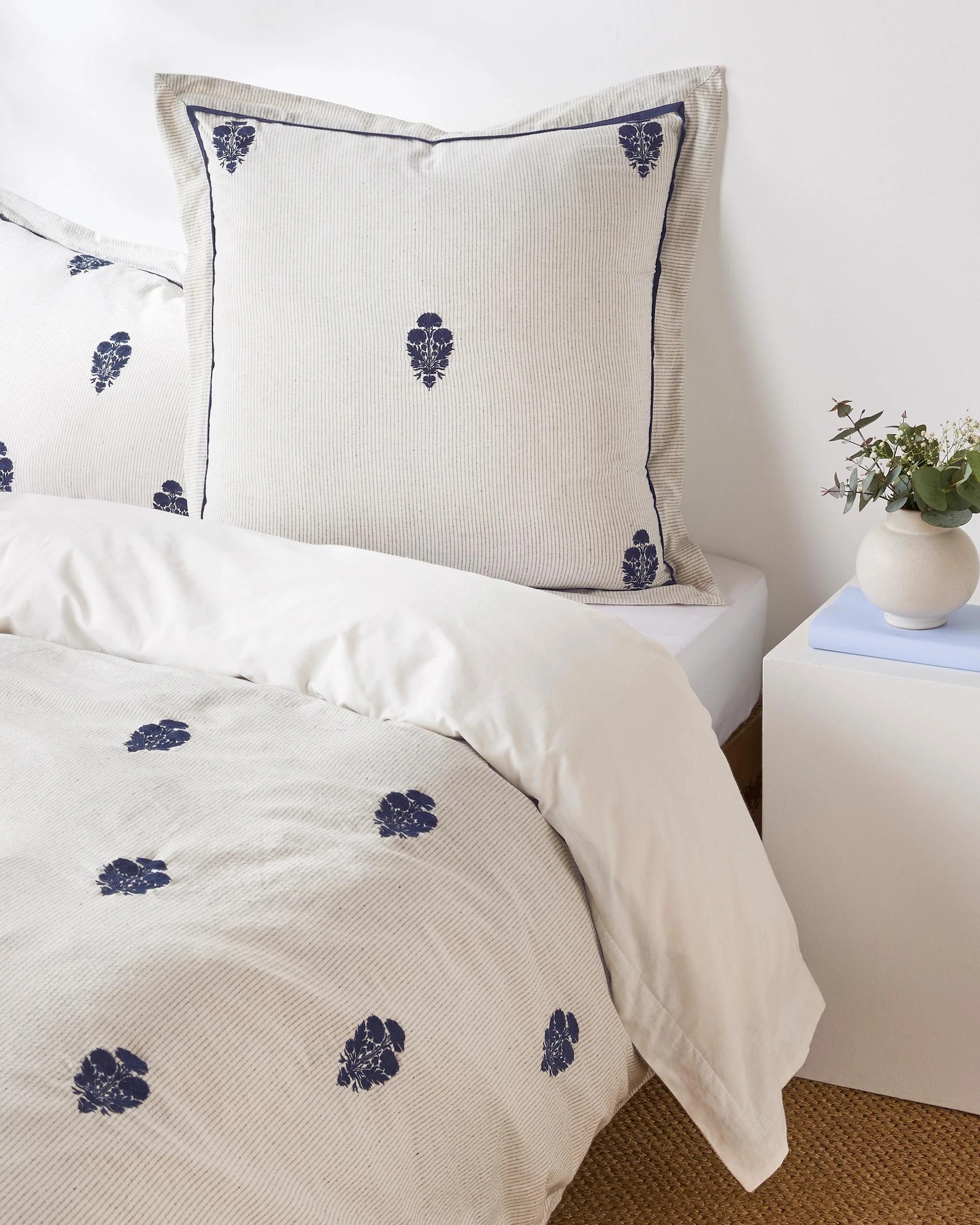 1 Target Aria Embroidered European Pillowcase - Queen Bed - White, 1 of 1