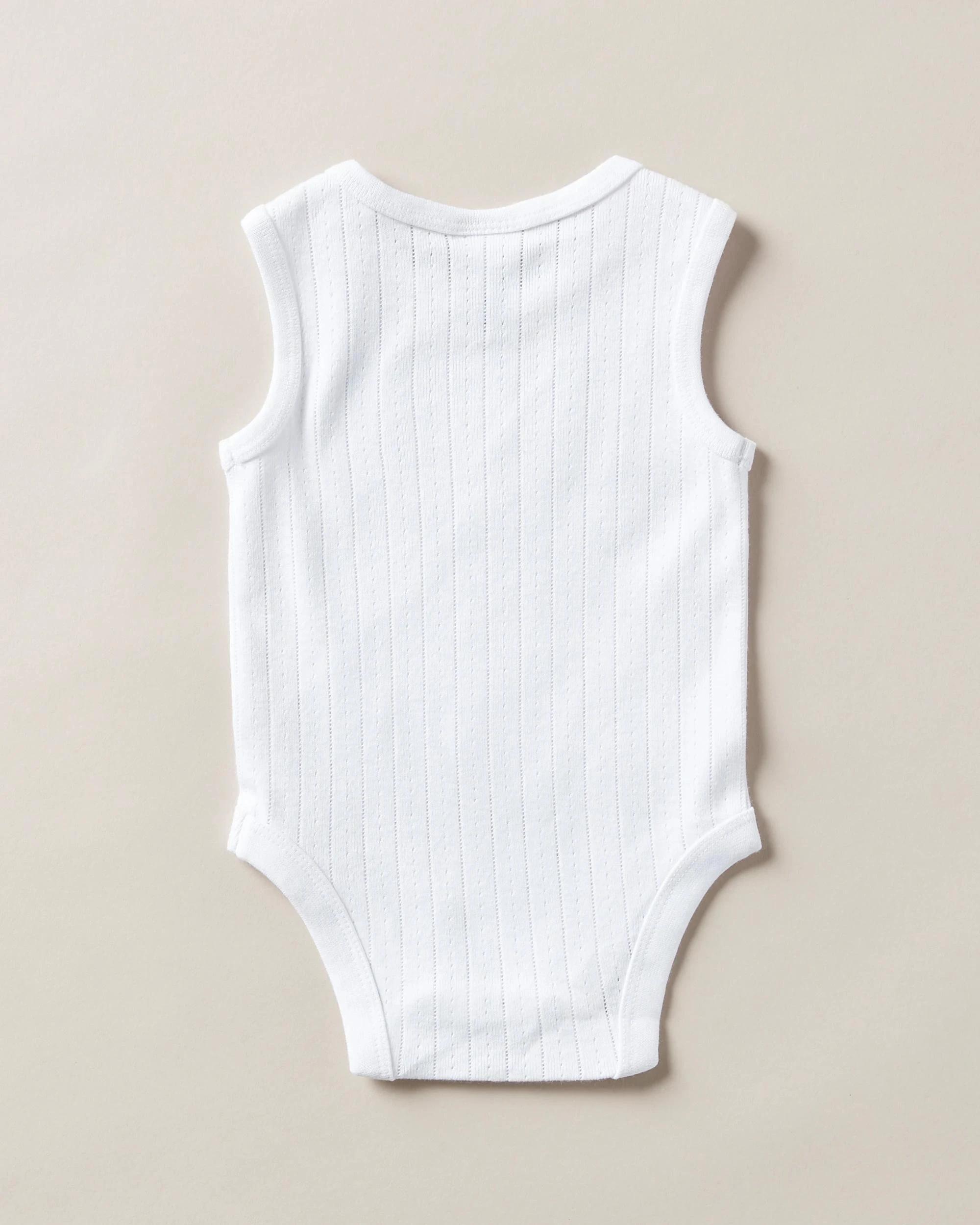2 Target Baby Organic Cotton Pointelle Sleeveless Bodysuit WHITE, 2 of 3