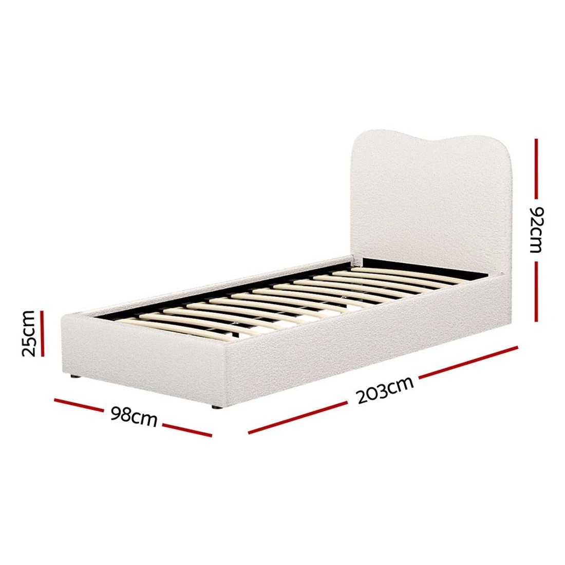 2 Artiss Bed Frame Single Size - White, 2 of 5