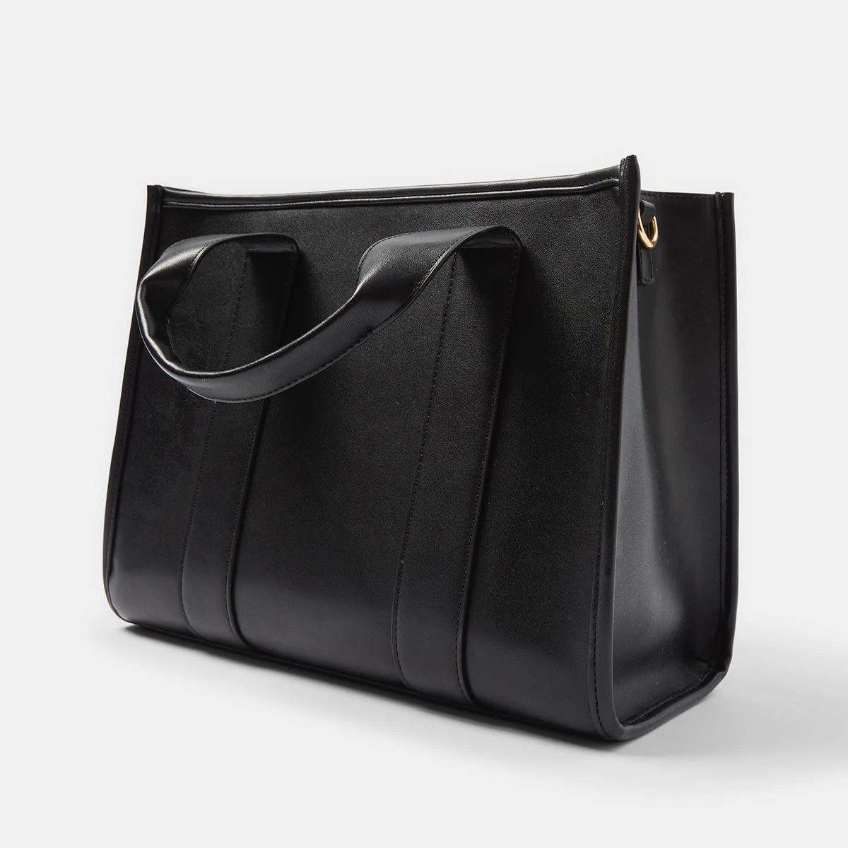 3 Large City Tote Bag Black, 3 of 8