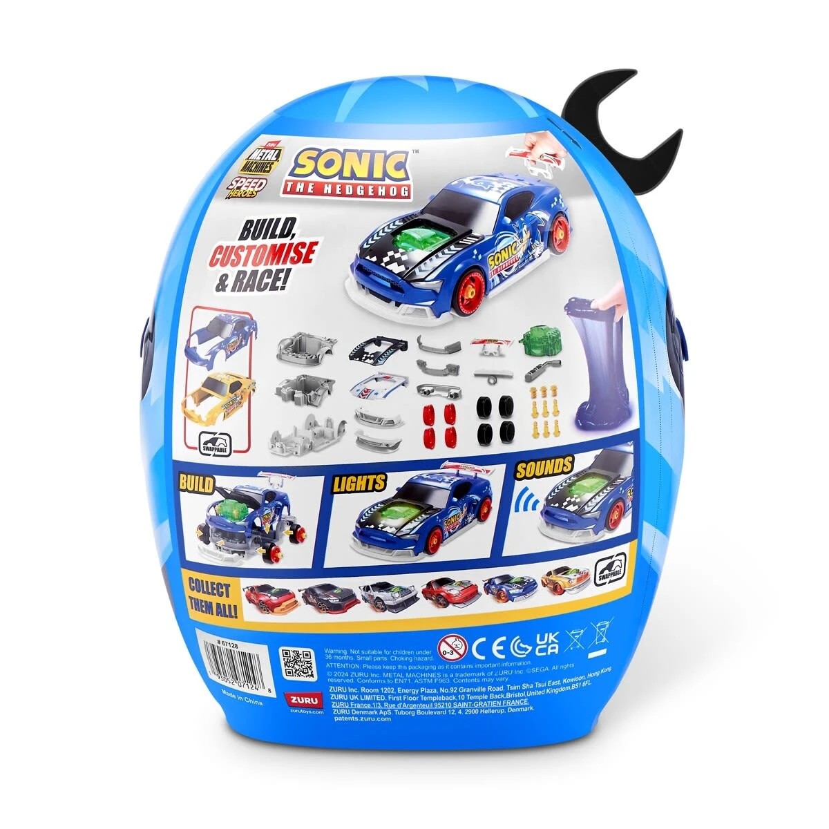 8 Zuru Metal Machines Speed Heroes Sonic The Hedgehog - Assorted, 8 of 10