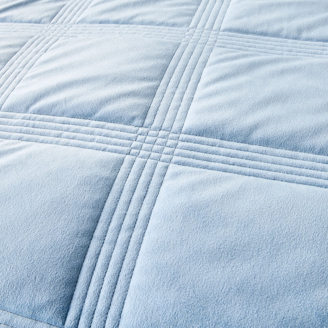 9 Velvet Reversible Coverlet Set - Queen/King Bed, Blue, 9 of 9