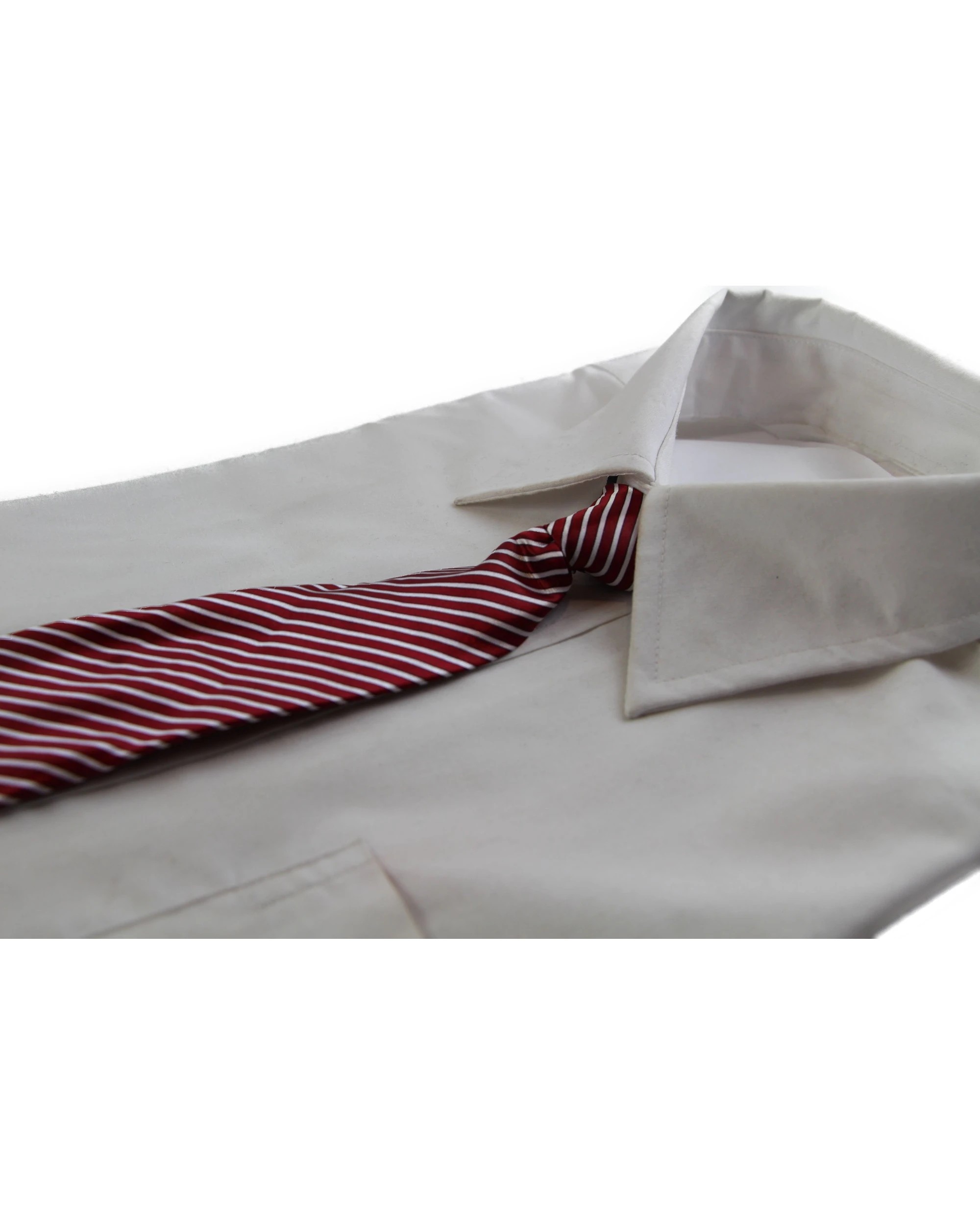 1 Zasel Kids Boys Dark Red & White Diagonal Patterned Elastic Neck Tie - Multi, 1 of 2
