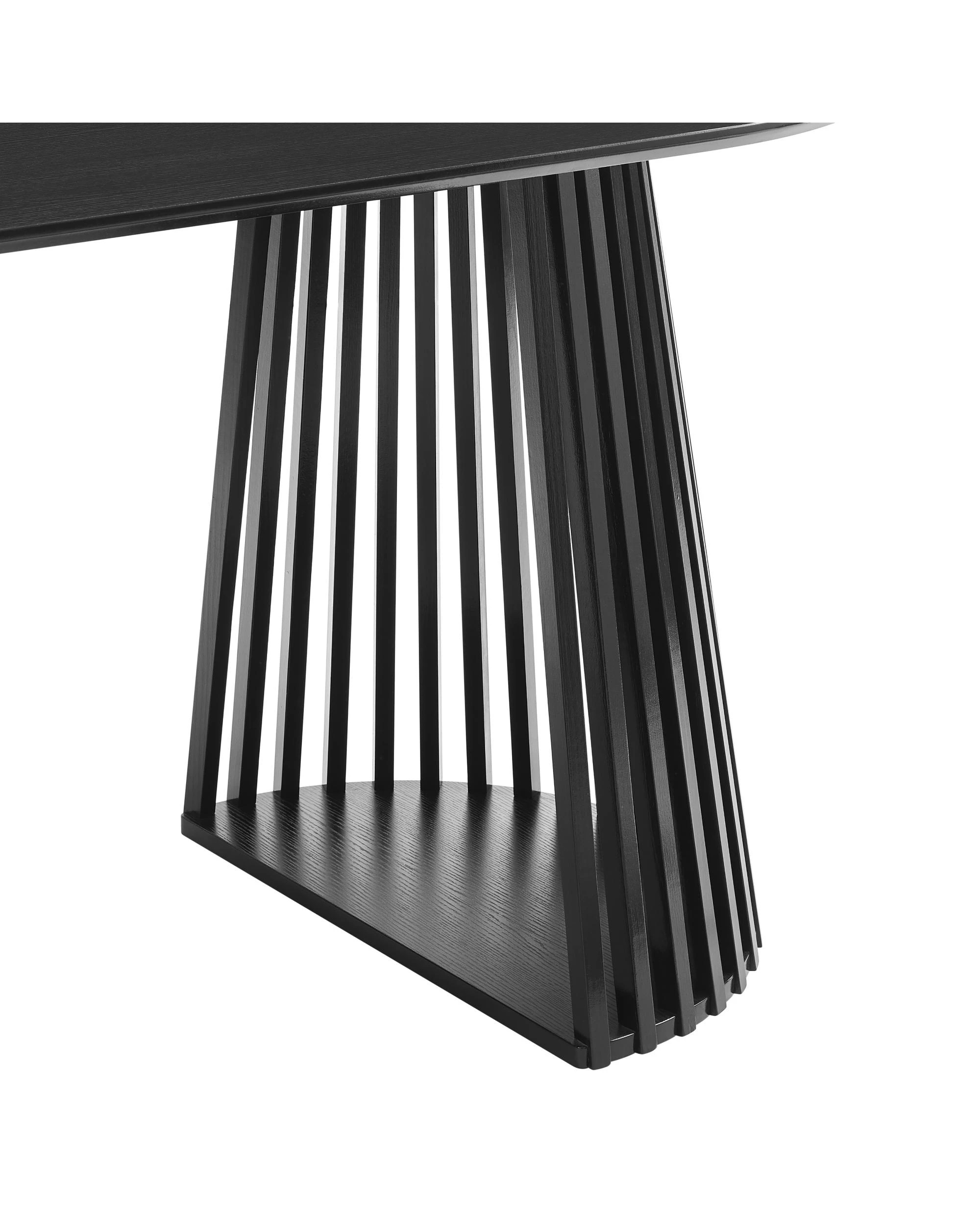 7 Kodu Oval Rounded Dining Table 160cm Black, 7 of 7