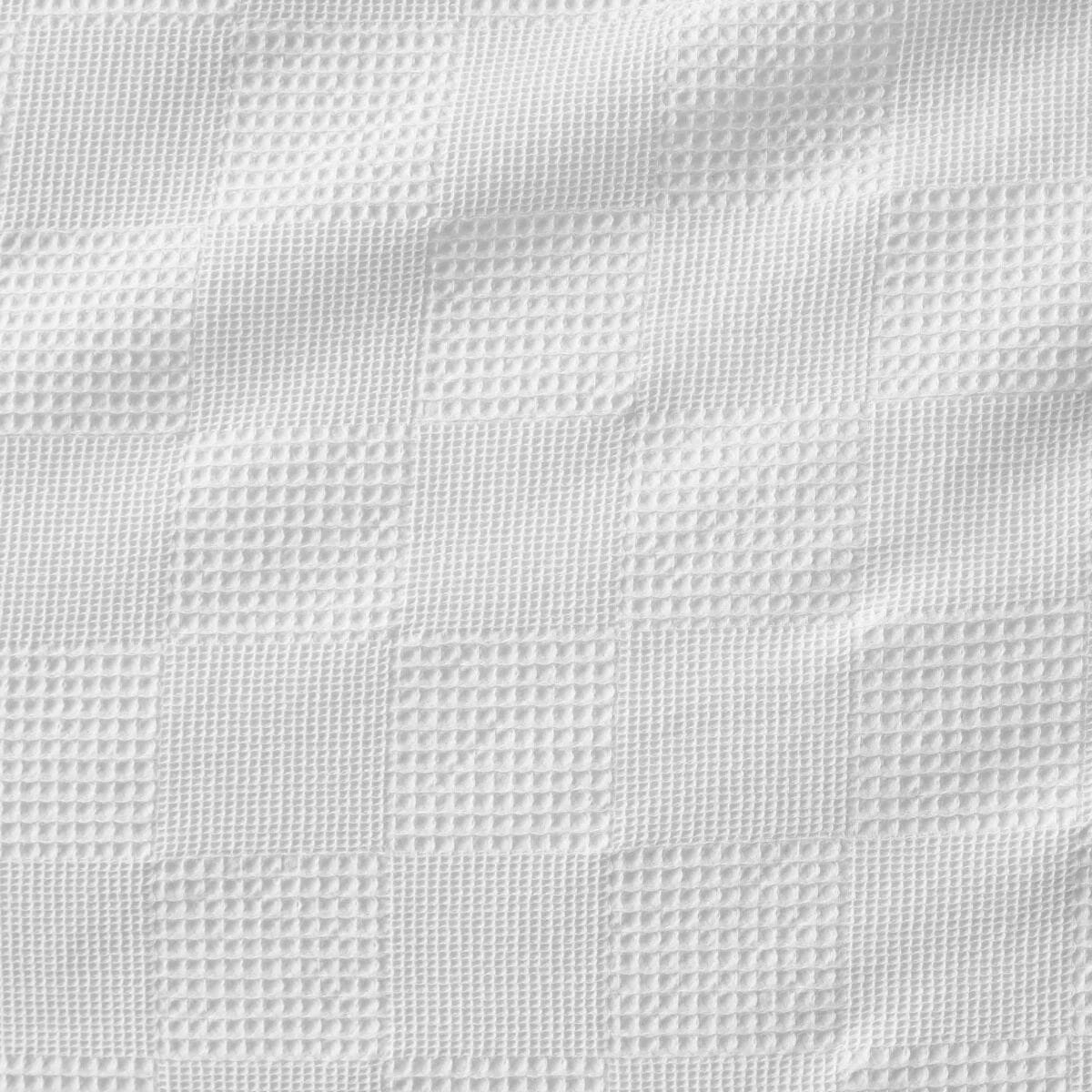 6 Check Waffle Cotton Quilt Cover Set - Super King Bed, White, 6 of 6