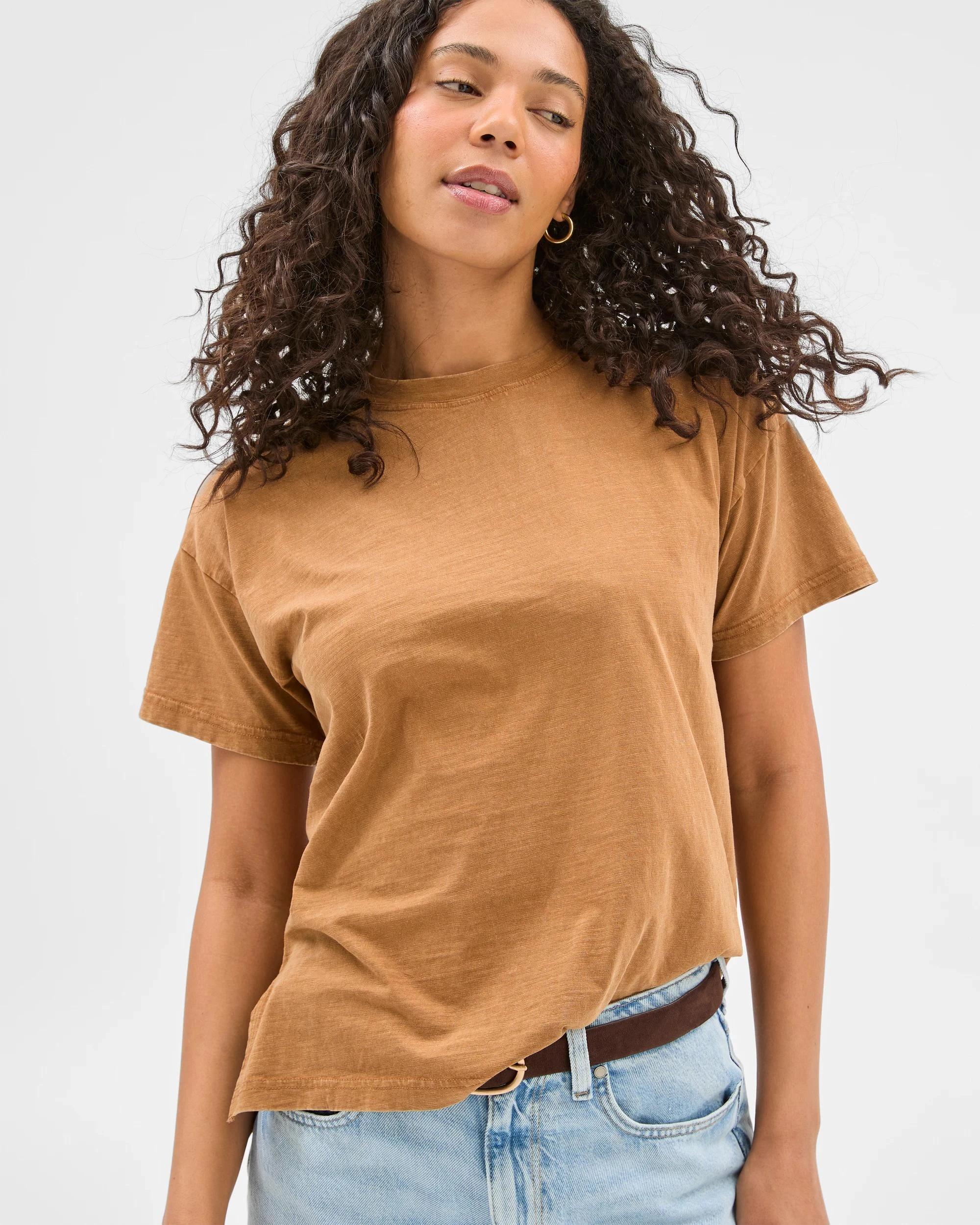 1 Target Australian Cotton Relaxed Slub T-Shirt GINGERBREAD, 1 of 6