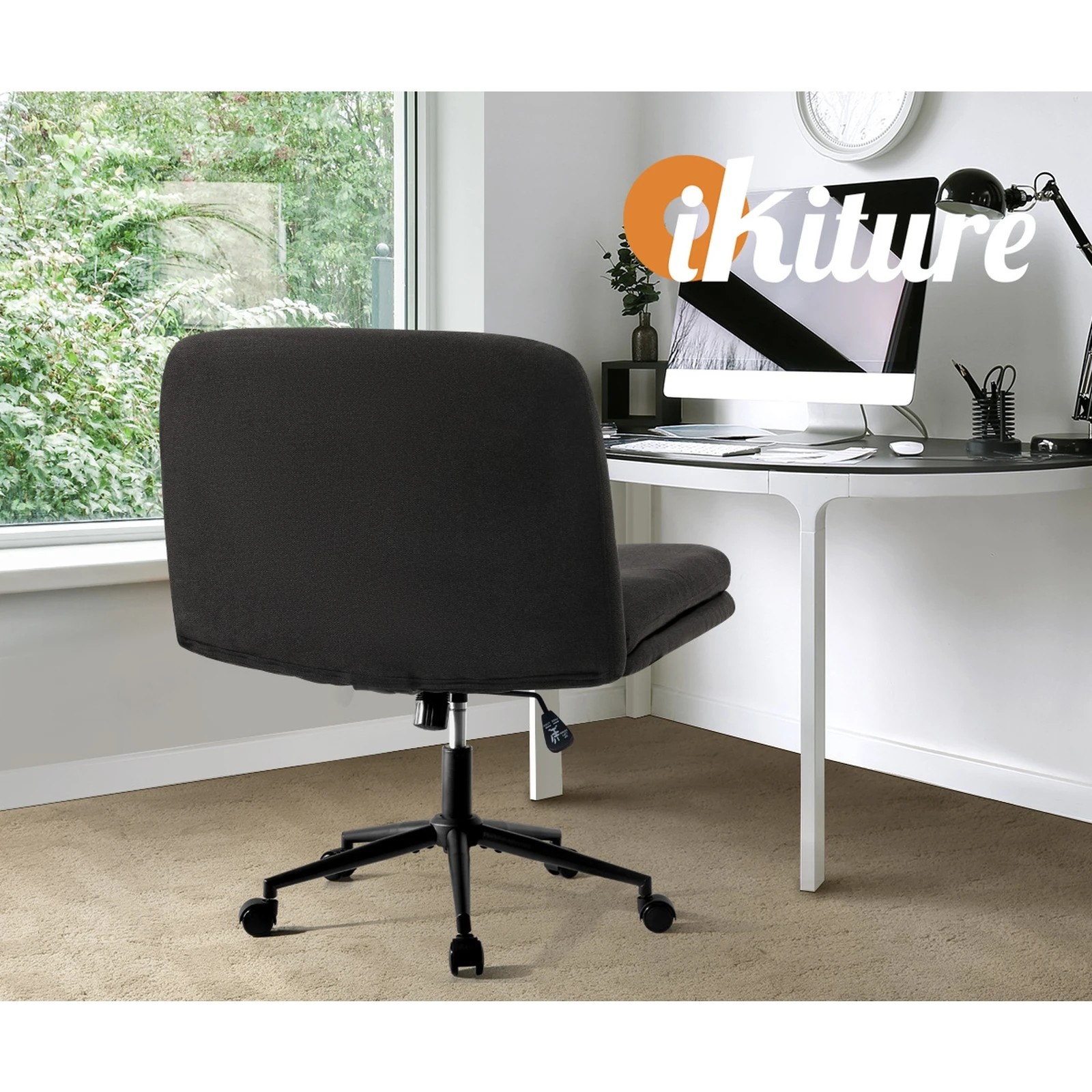 7 Oikiture Armless Office Desk Chair Linen
 - Charcoal, 7 of 10