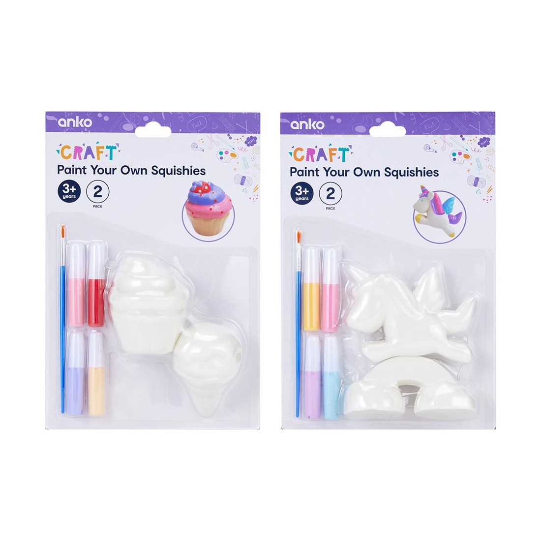 1 2 Pack Paint Your Own Squishies Set - Assorted, 1 of 8
