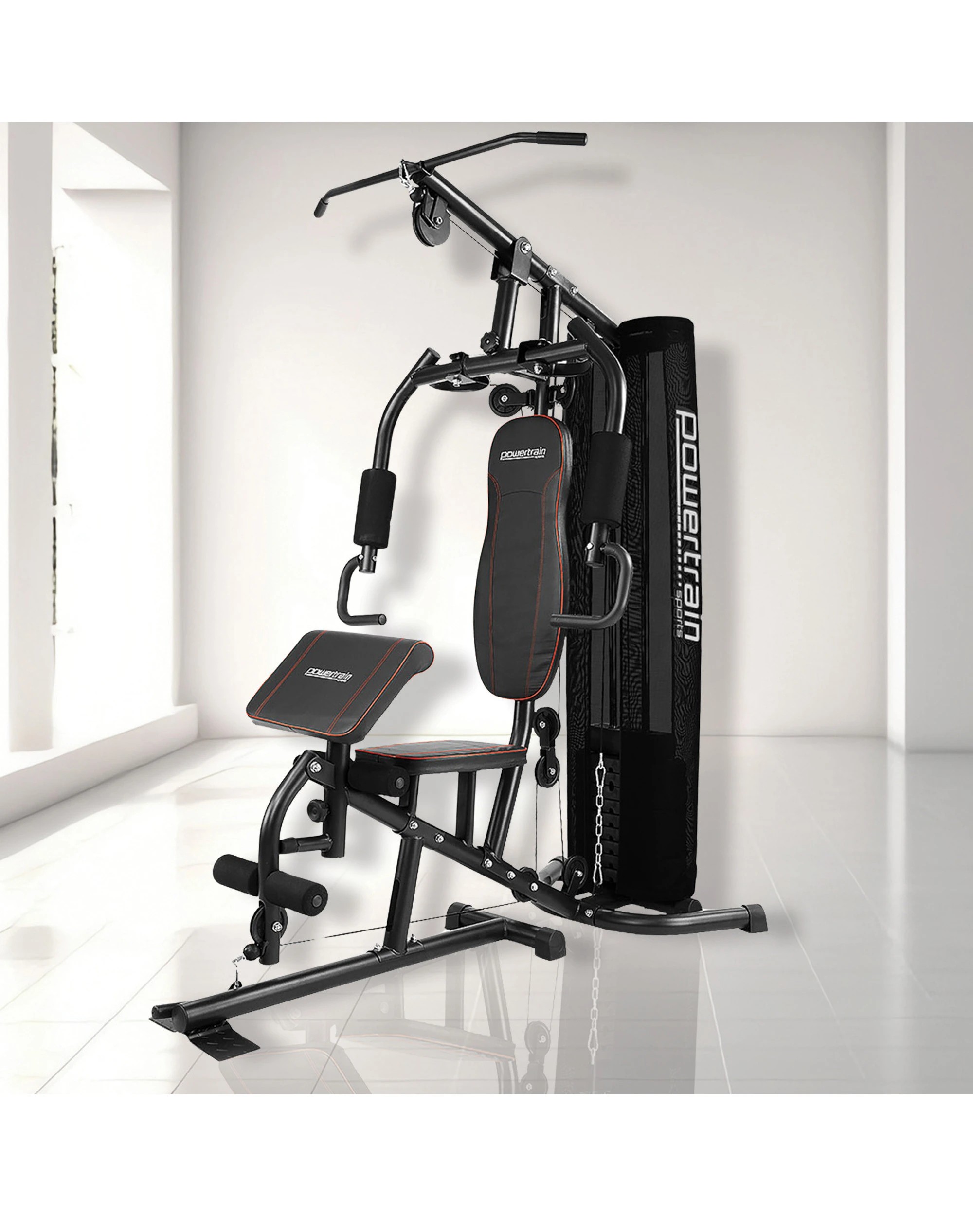 2 Powertrain Multi Station Home Gym with 68kg Weights Preacher Curl Pad, 2 of 4