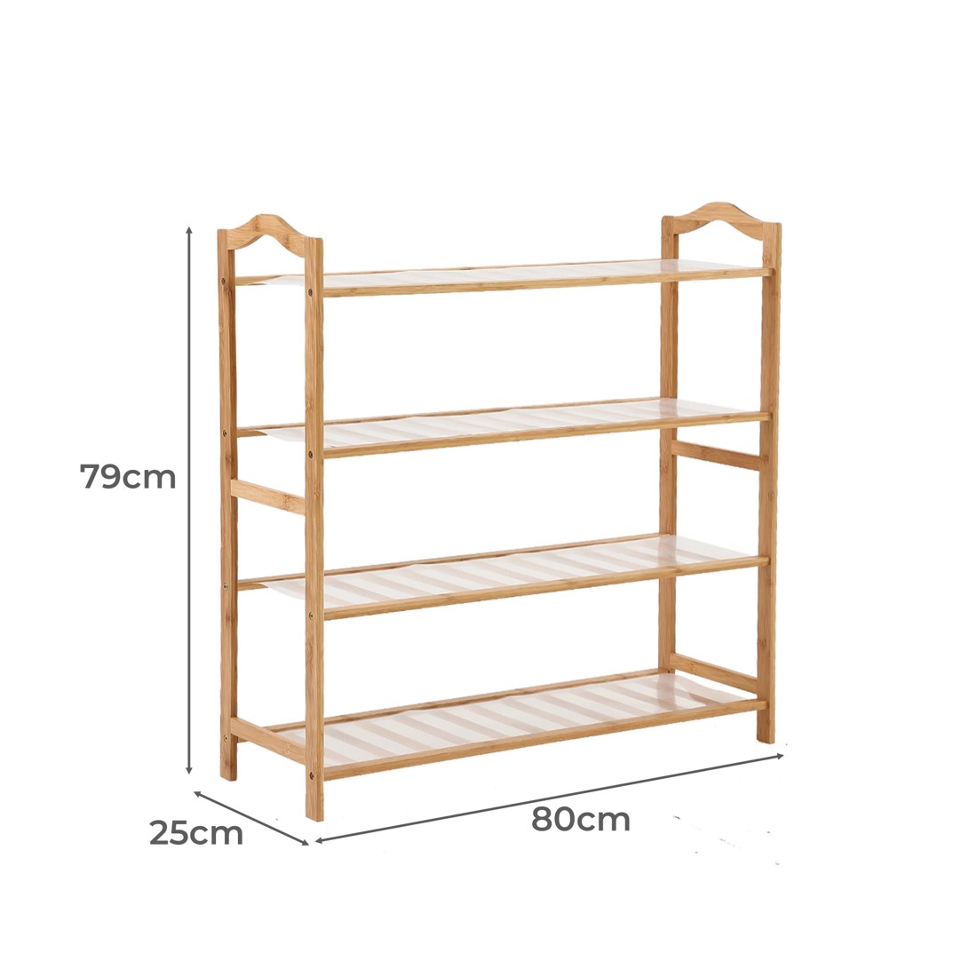 6 Levede 80cm 4 Tier Bamboo Shoe Rack, 6 of 7