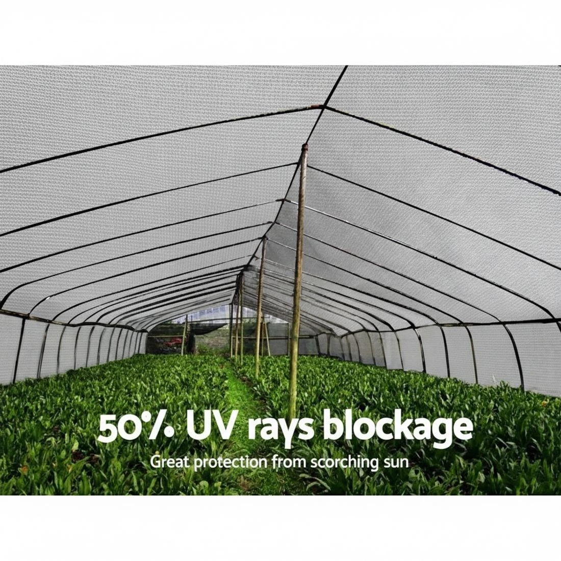 4 Instahut 50% Shade Cloth 1.83x30m Shadecloth Wide Heavy Duty - White, 4 of 5