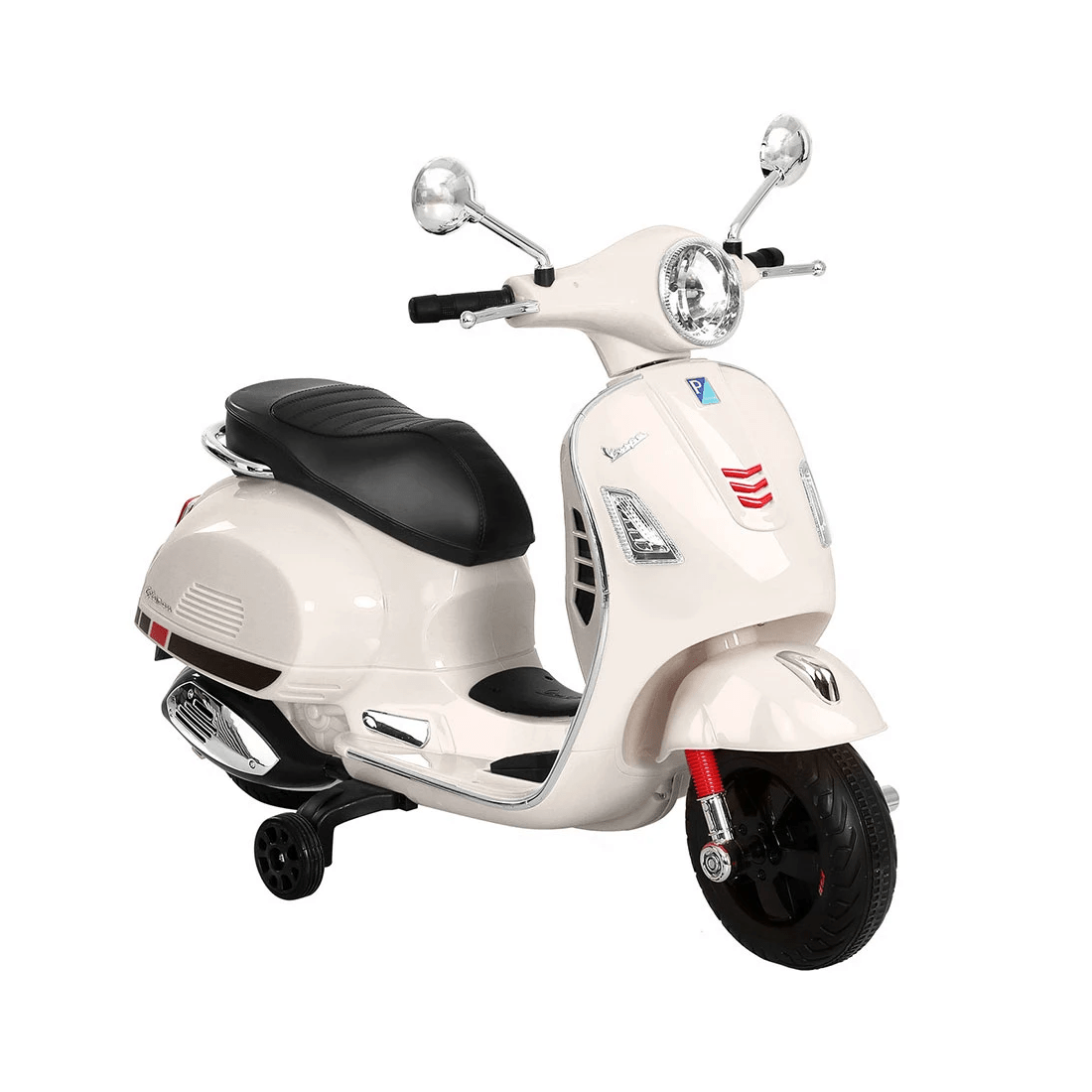 1 Kids Electric Ride On Car Motorcycle Motorbike Vespa Licensed GTS - White, 1 of 6