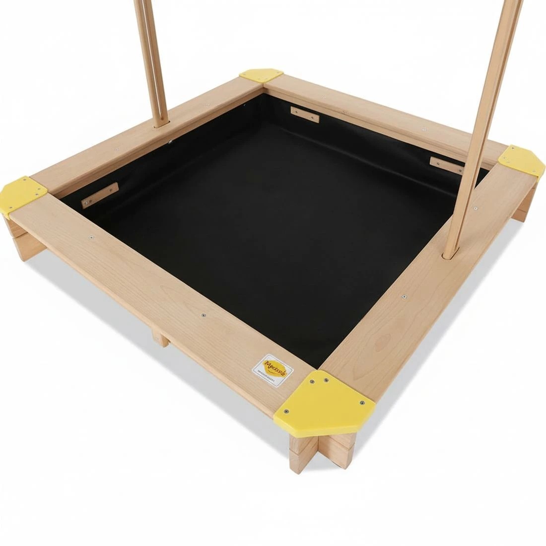 9 Keezi Kids Sandpit Wooden Sandbox Sand Pit with Canopy Bench Seat Toys 101cm - Brown, 9 of 10