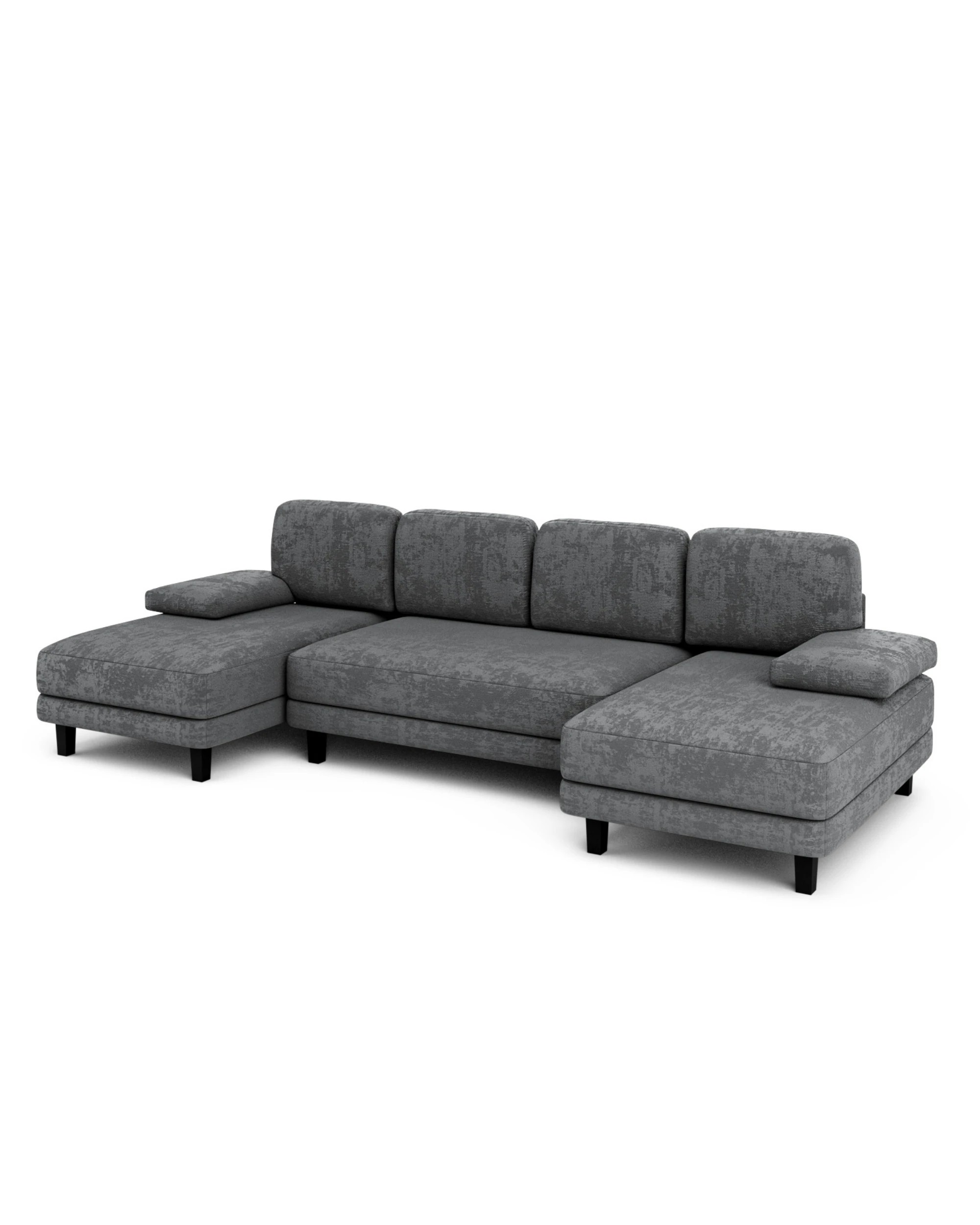 6 Advwin 280cm 4 Seater Sectiona Sofa Chenille Fabric U Shape Couch Modern Sofa Couch with Double Chaise, 6 of 8
