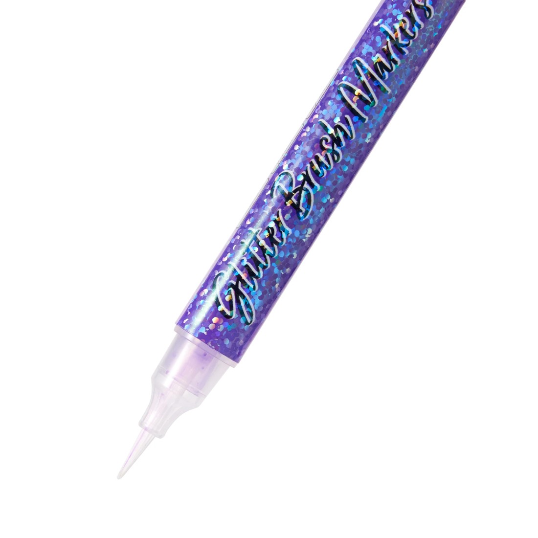 4 4 Pack Glitter Brush Markers - Purple, 4 of 5