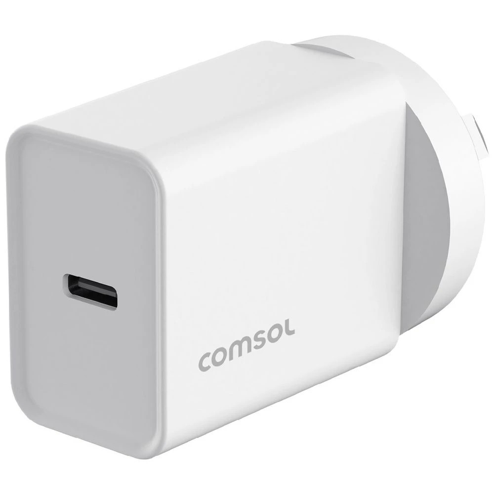 1 Comsol USB-C Wall Charger 20W White, 1 of 5