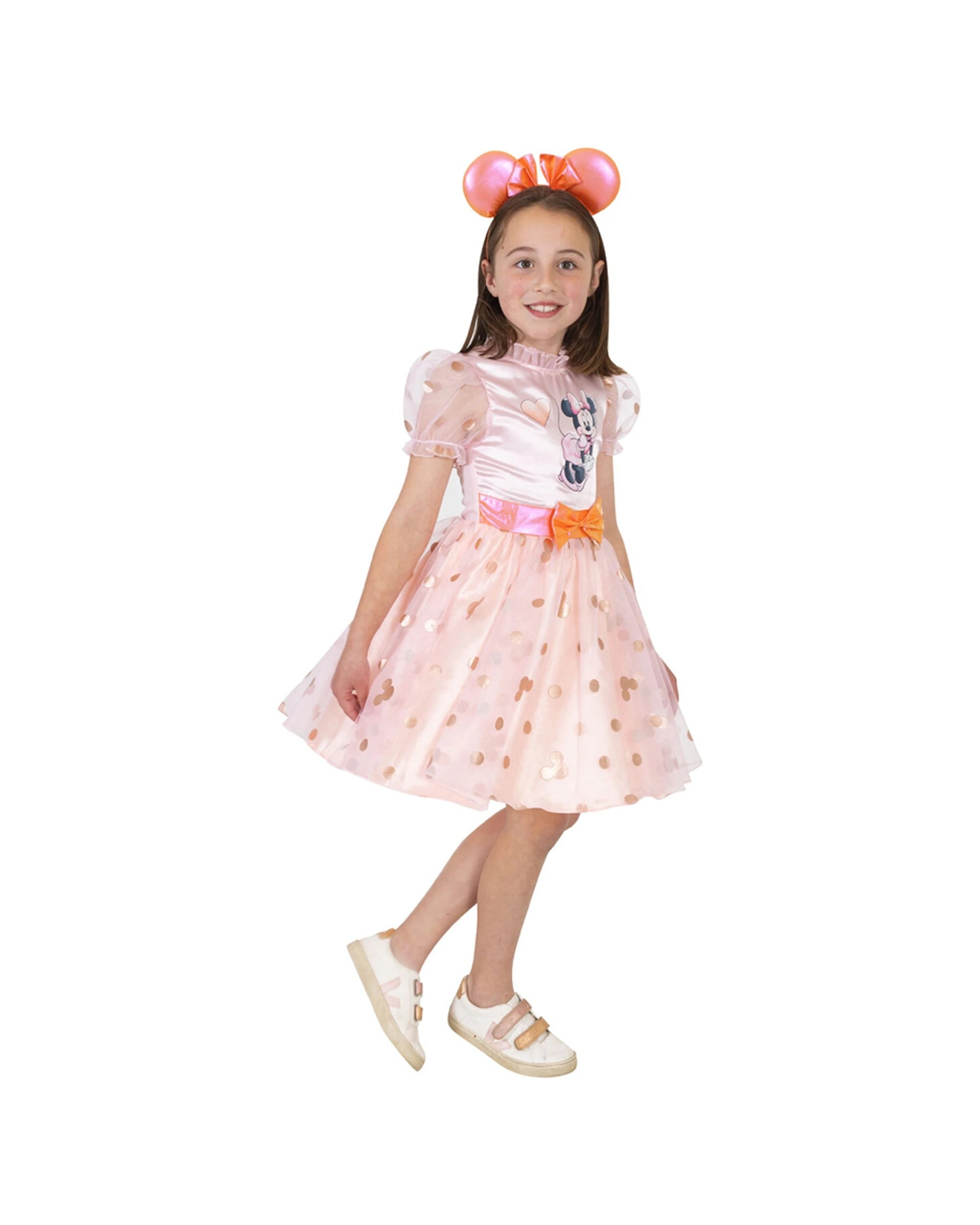 3 Disney Minnie Mouse Rose Gold Deluxe Costume Dress Party Cosplay Outfit 4-6y
 - Pink, 3 of 3