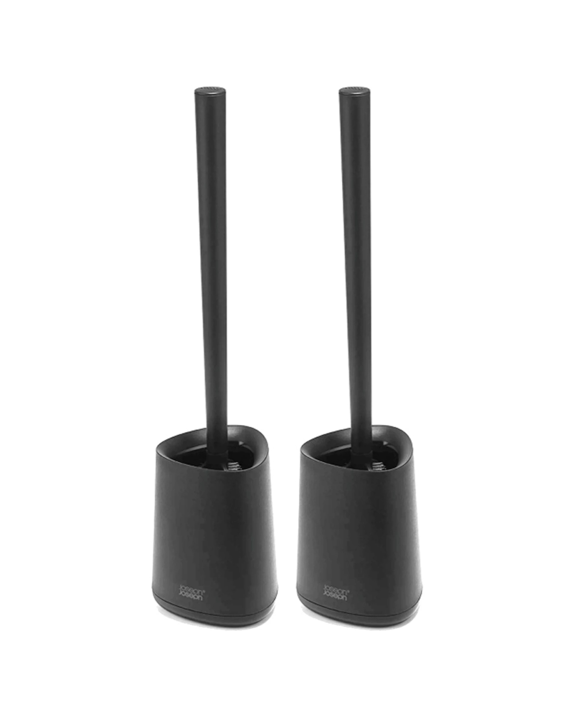 1 Joseph Joseph Flex 360 Lite Bathroom Toilet Cleaning Brush With Holder 2PK - Black, 1 of 7