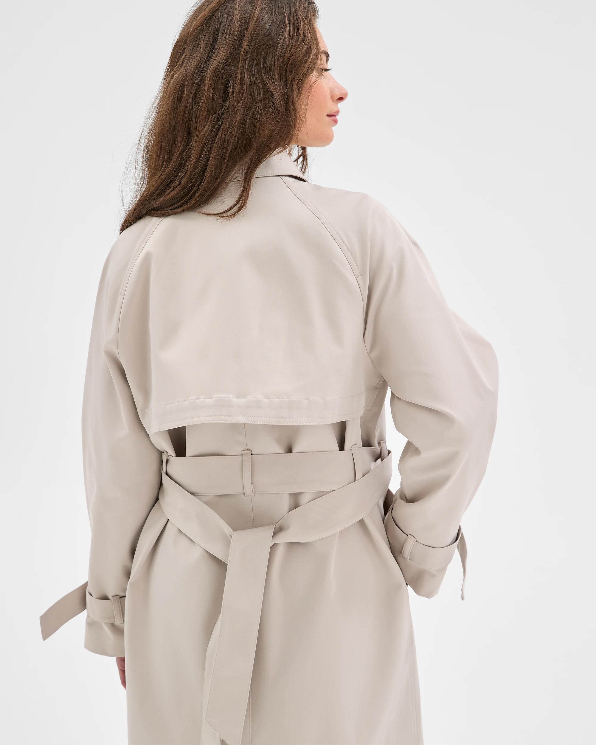 7 Target Petites Petites Statement Trench Coat FOG BEIGE, 7 of 7