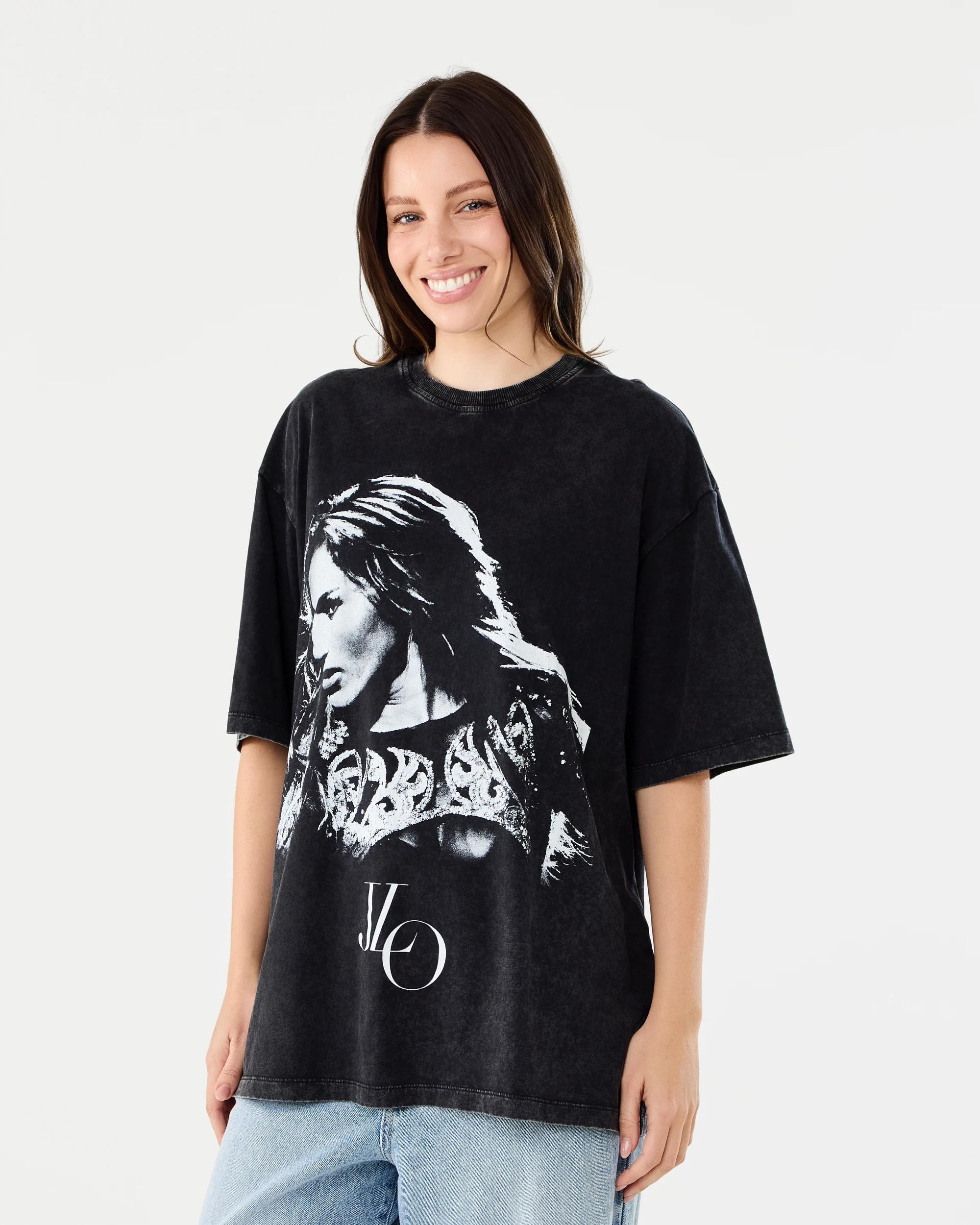 2 Jennifer Lopez License Short Sleeve Oversized T-shirt Jlo, 2 of 6