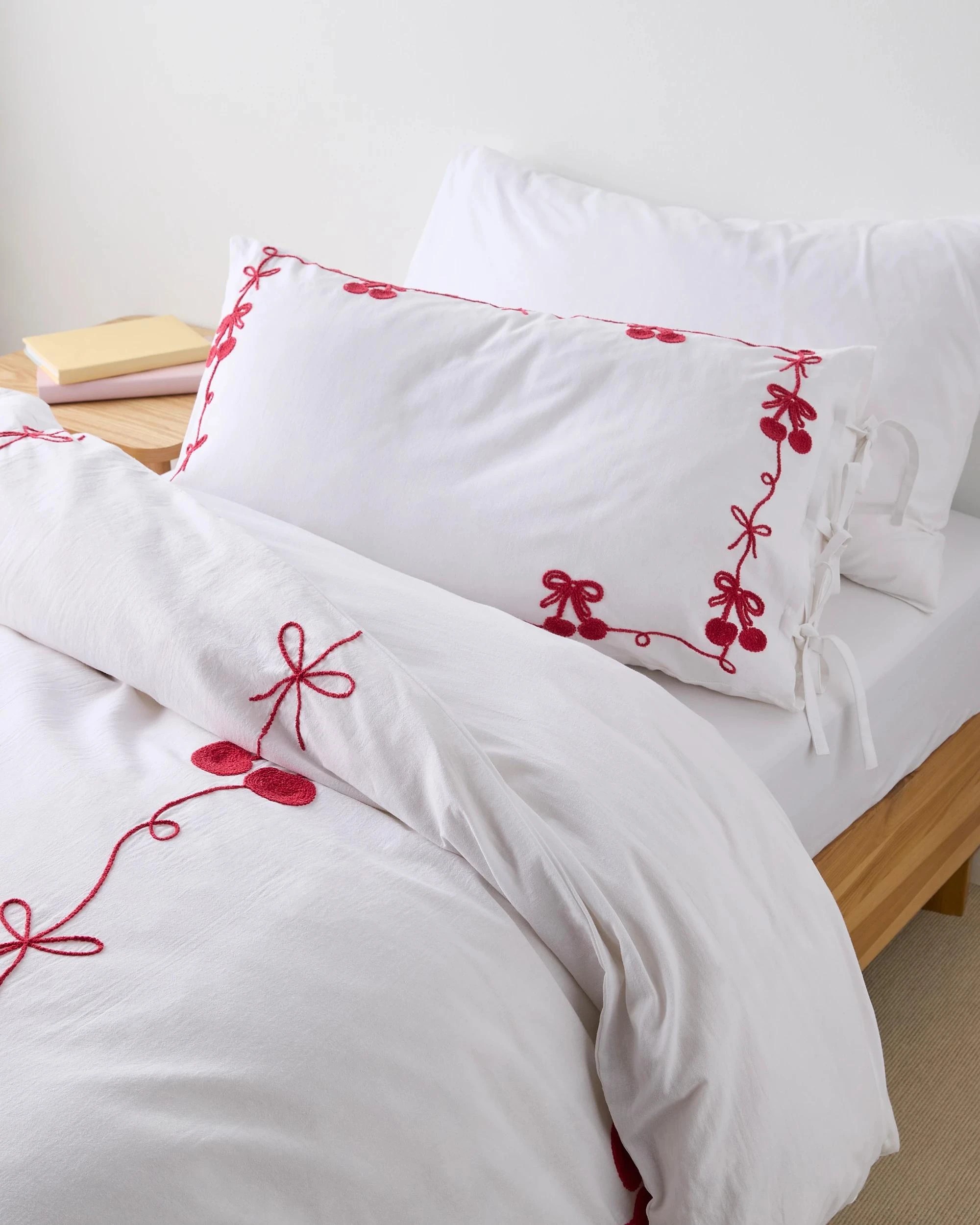 2 Target Cherry Cotton Quilt Cover Set - Double Bed - White, 2 of 3