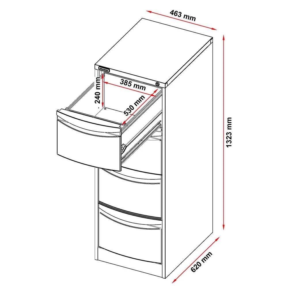 2 Stilford 4 Drawer Filing Cabinet Graphite Cabinets Filing Drawer Cabinets, 2 of 2