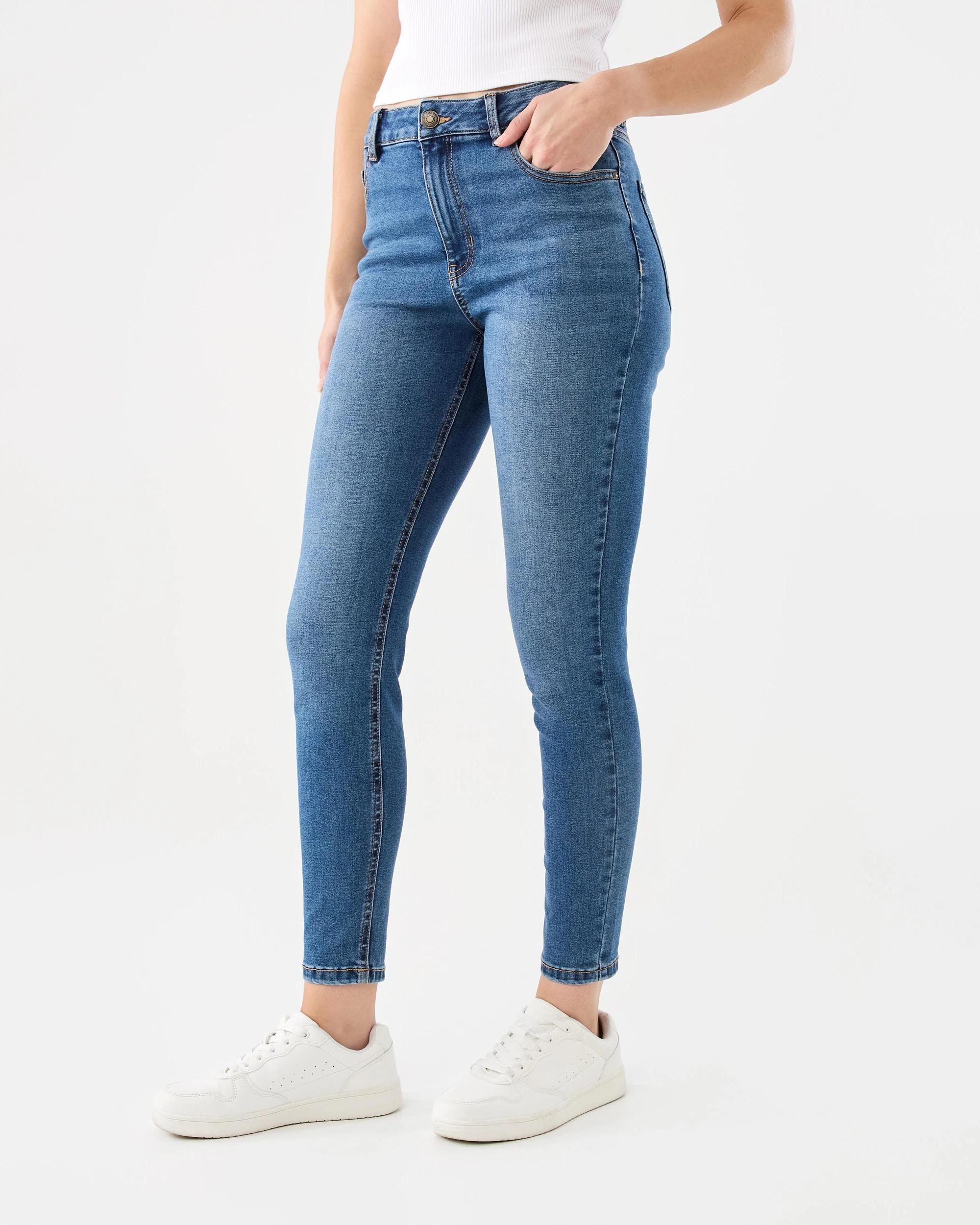 2 High Rise Skinny Jeans Mid Wash, 2 of 6