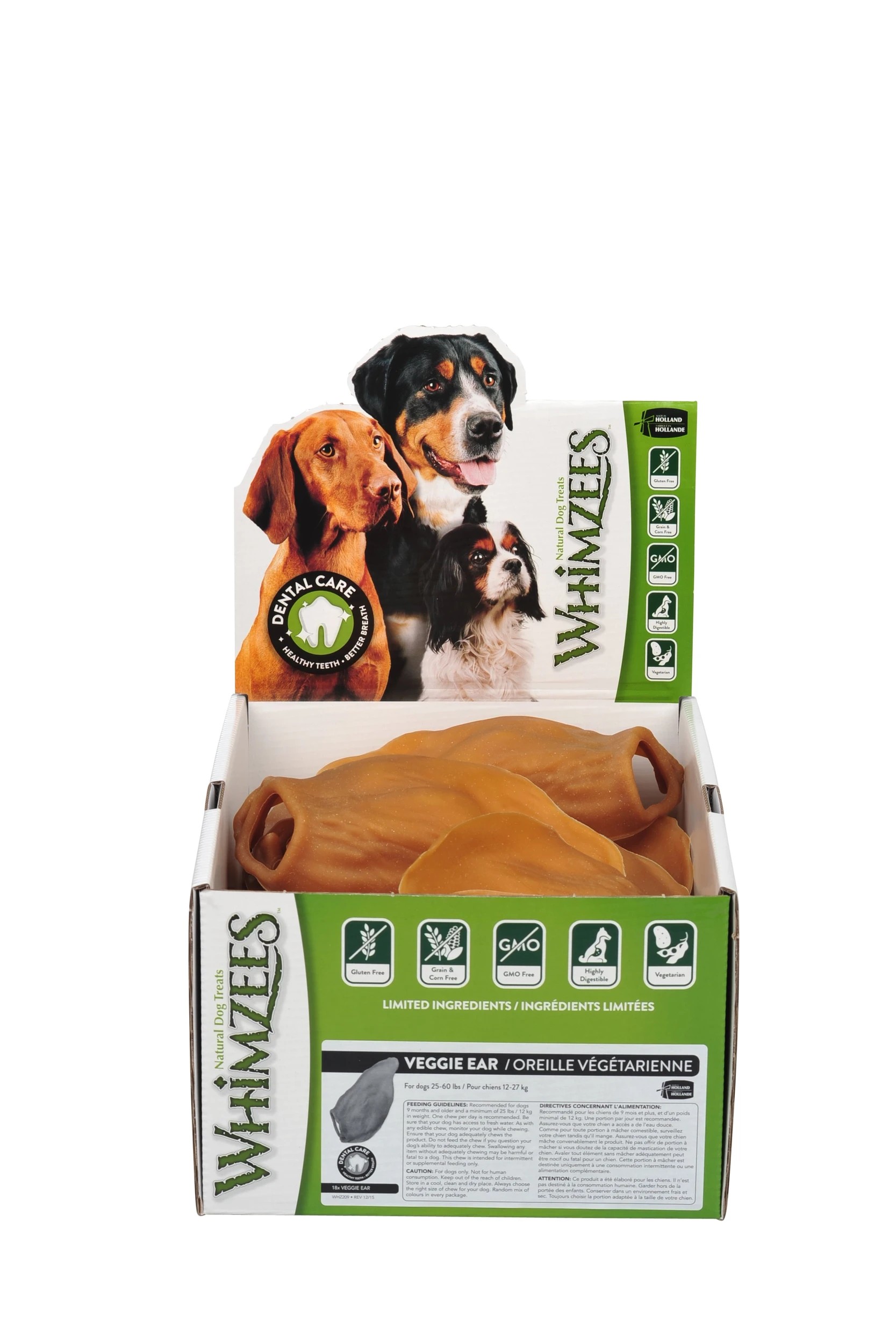 1 Whimzees Dental Veggie Ear Bulk Box - Box Of 18 Ear's, 1 of 1