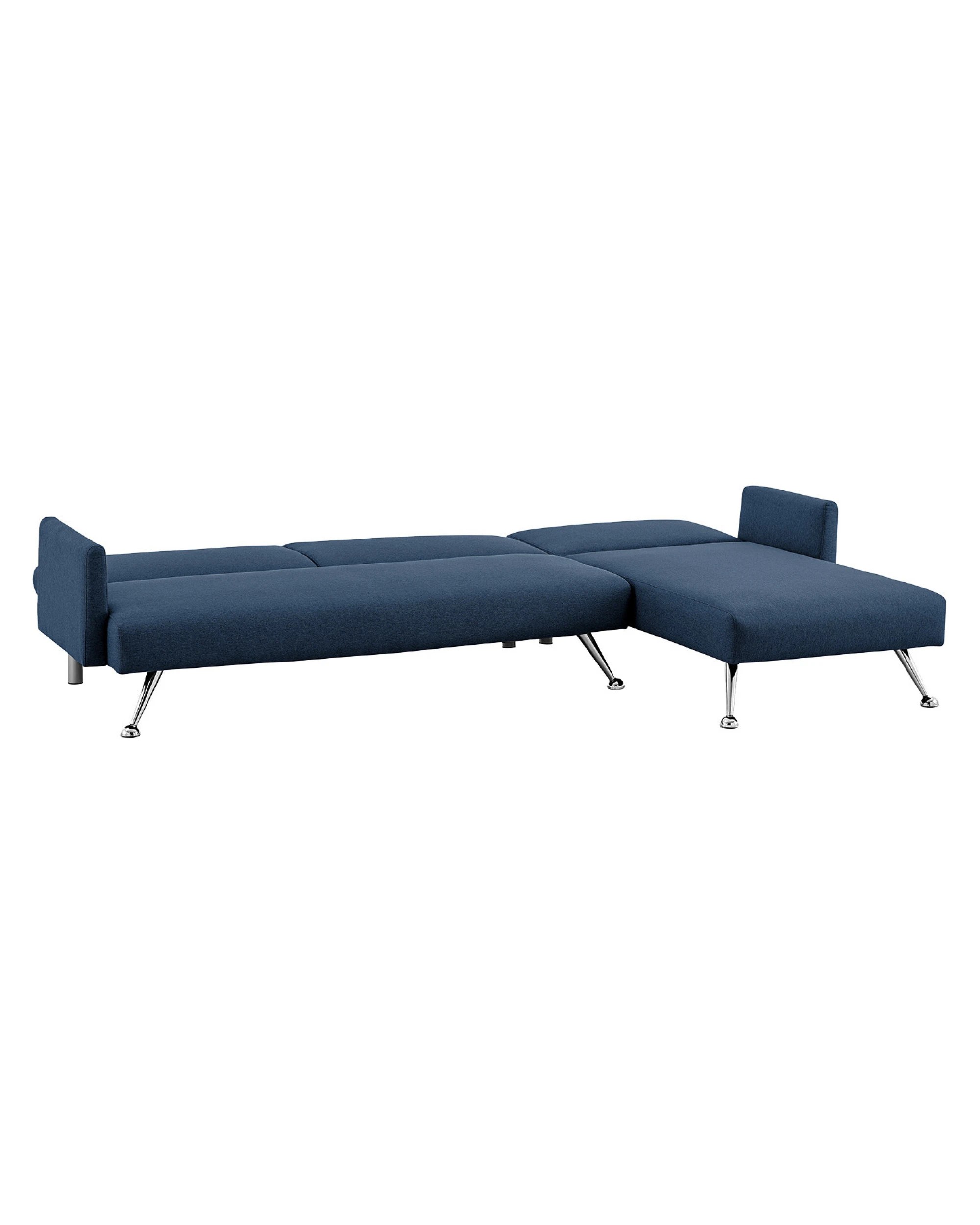 1 Mia 3-seater Sofa Bed With Chaise And 3 Pillows By Sarantino - Blue, 1 of 7
