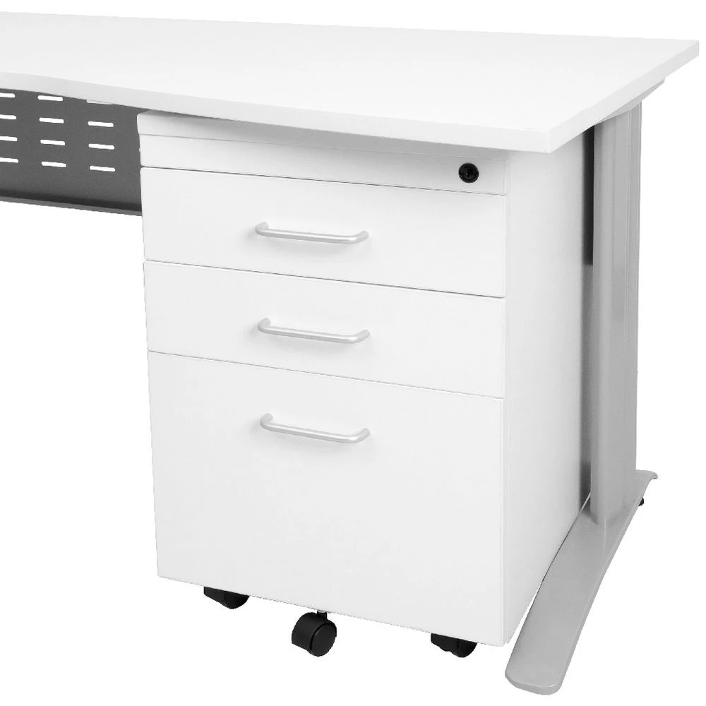 5 Rapid Span 3 Drawer Mobile Pedestal White Cabinets Pedestals, 5 of 6